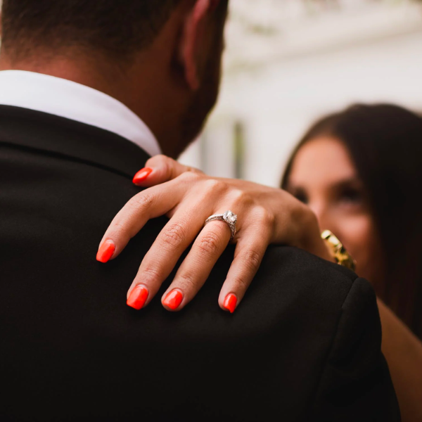 women wear engagement ring