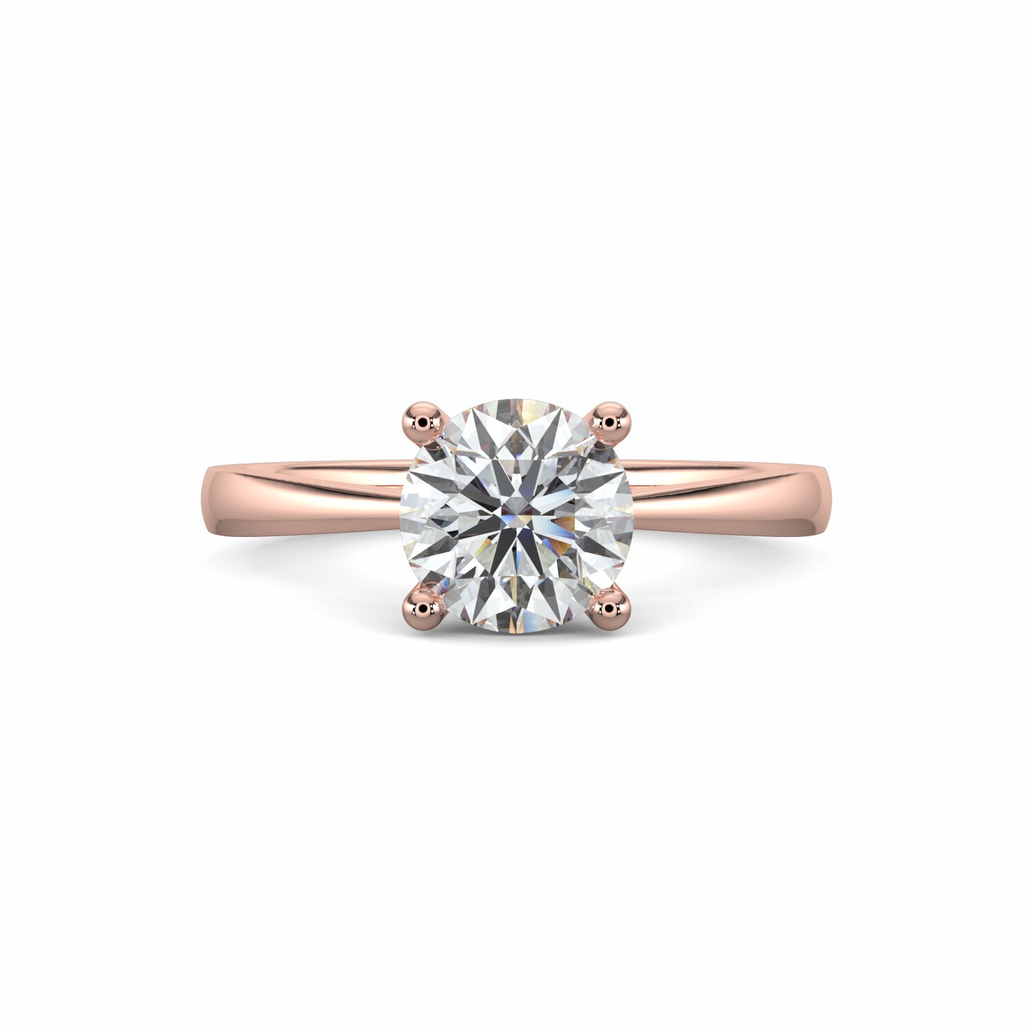 18K White Gold Sienna Round Cut Solitaire Engagement Ring