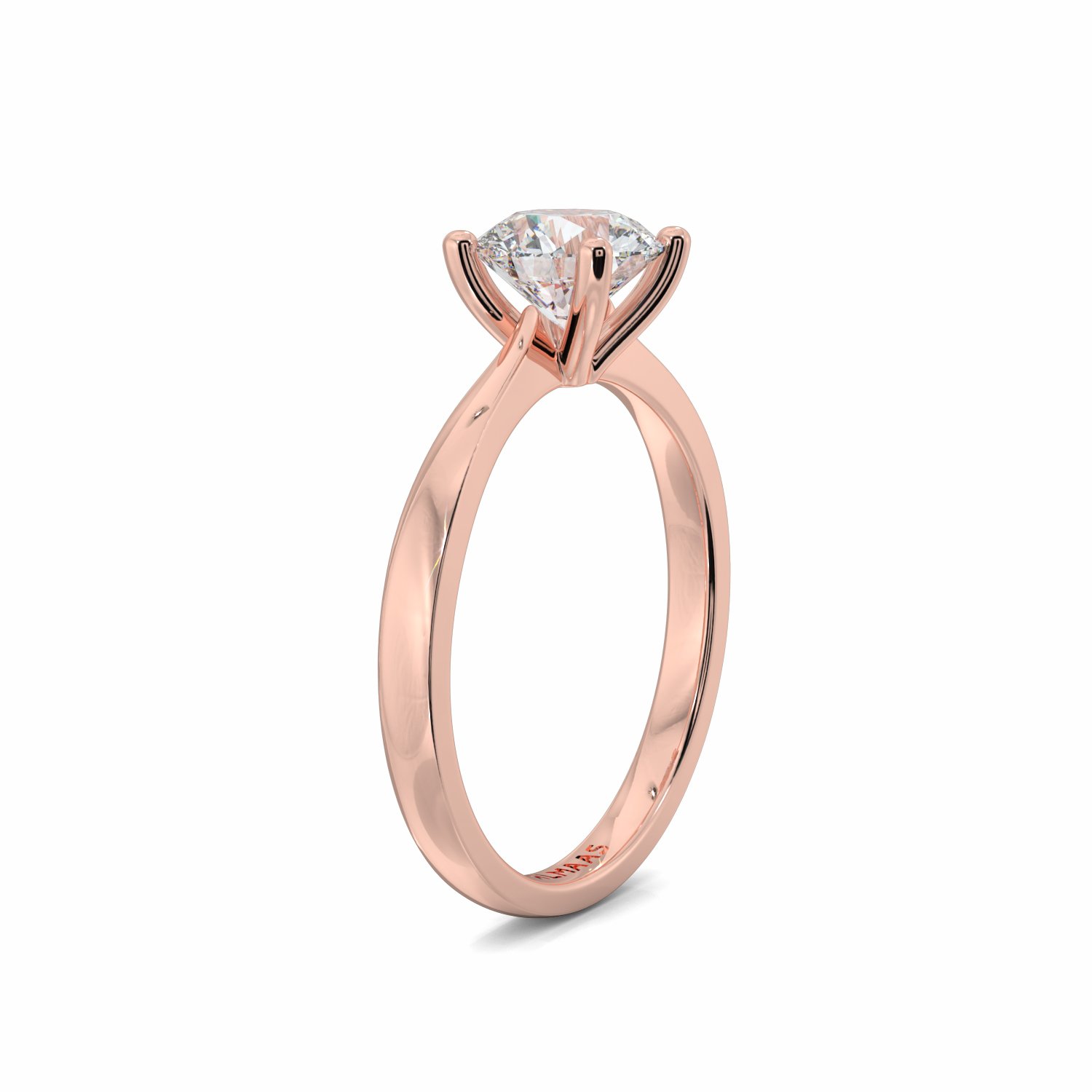 18K Rose Gold Sienna Round Cut Solitaire Engagement Ring