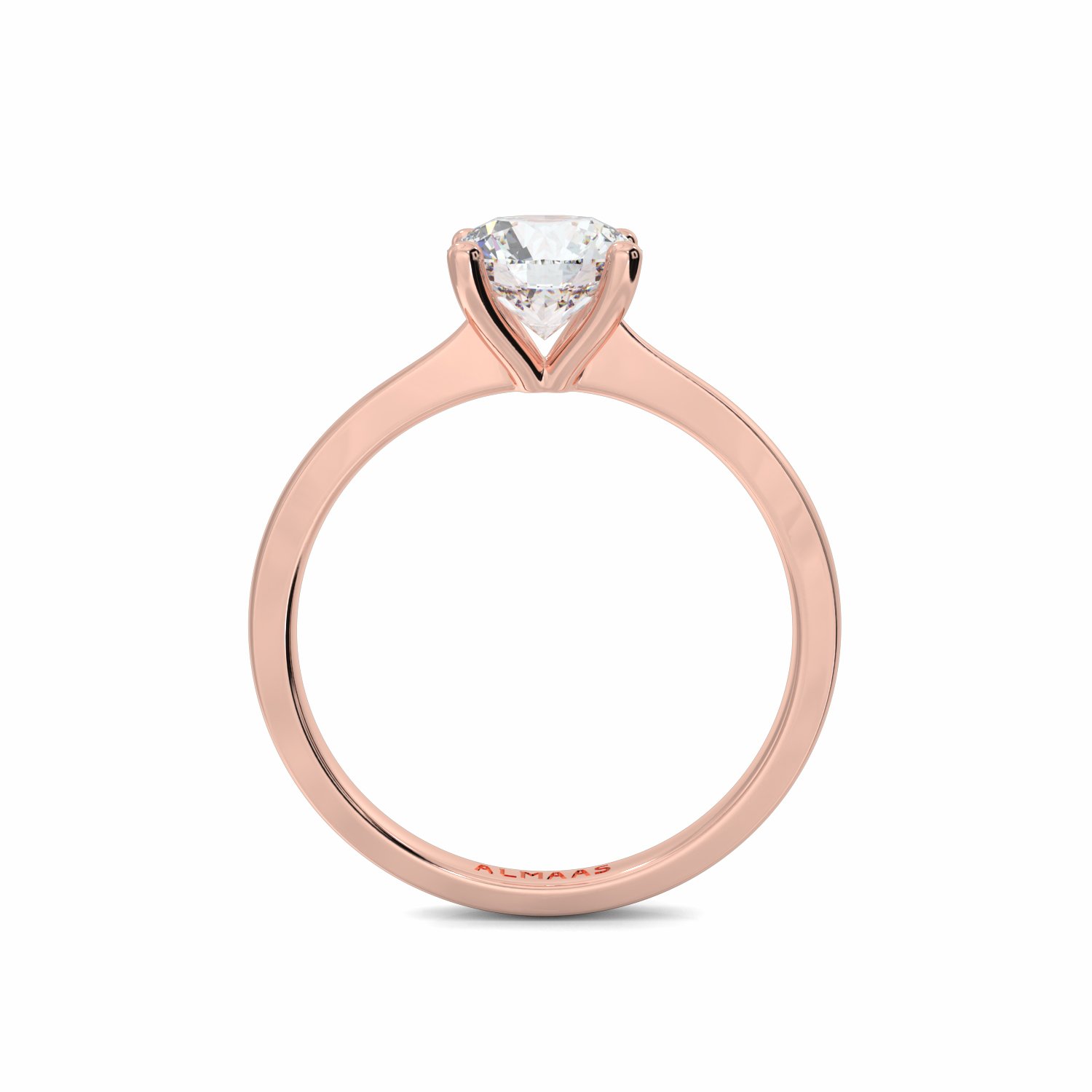 18K Rose Gold Sienna Round Cut Solitaire Engagement Ring
