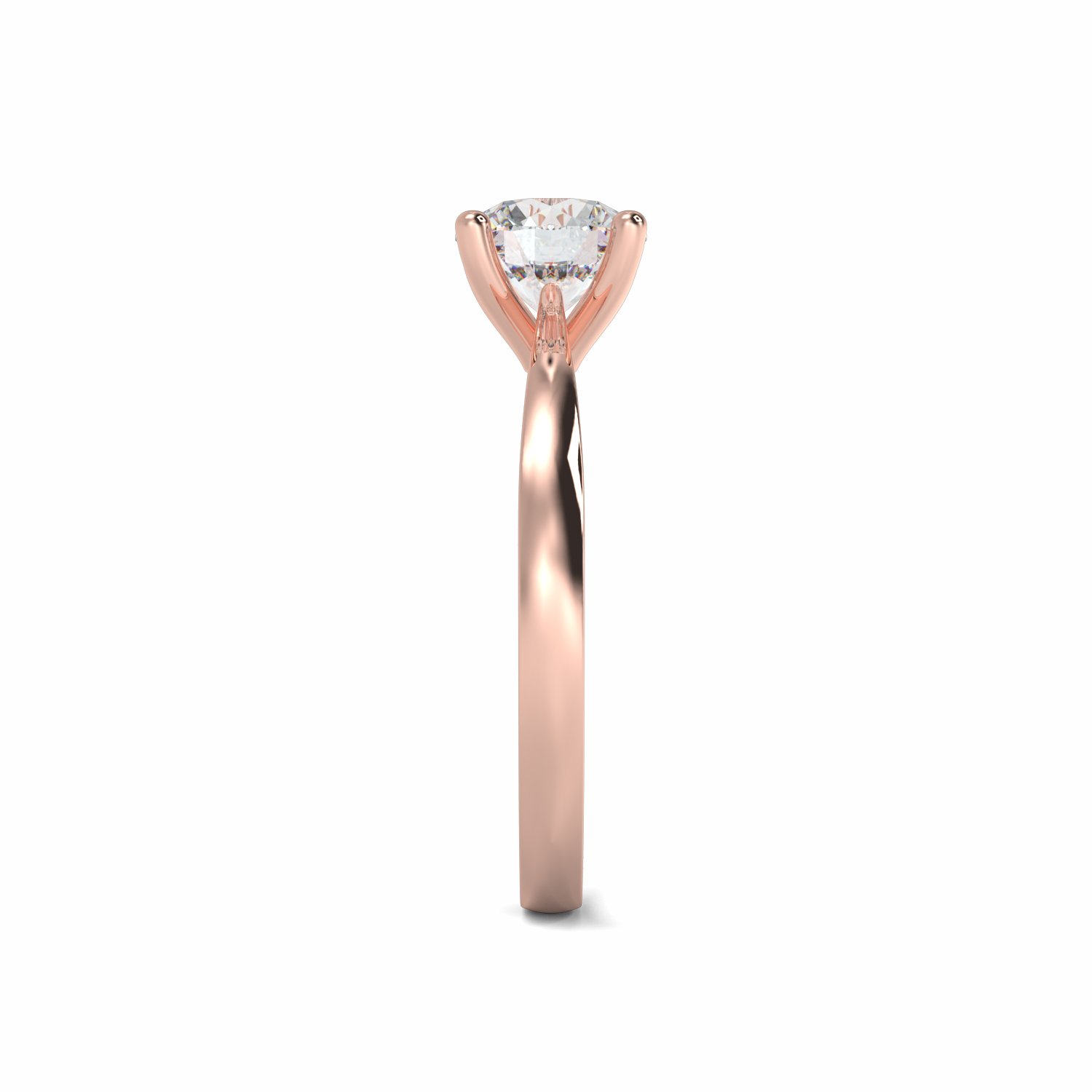 18K Rose Gold Sienna Round Cut Solitaire Engagement Ring