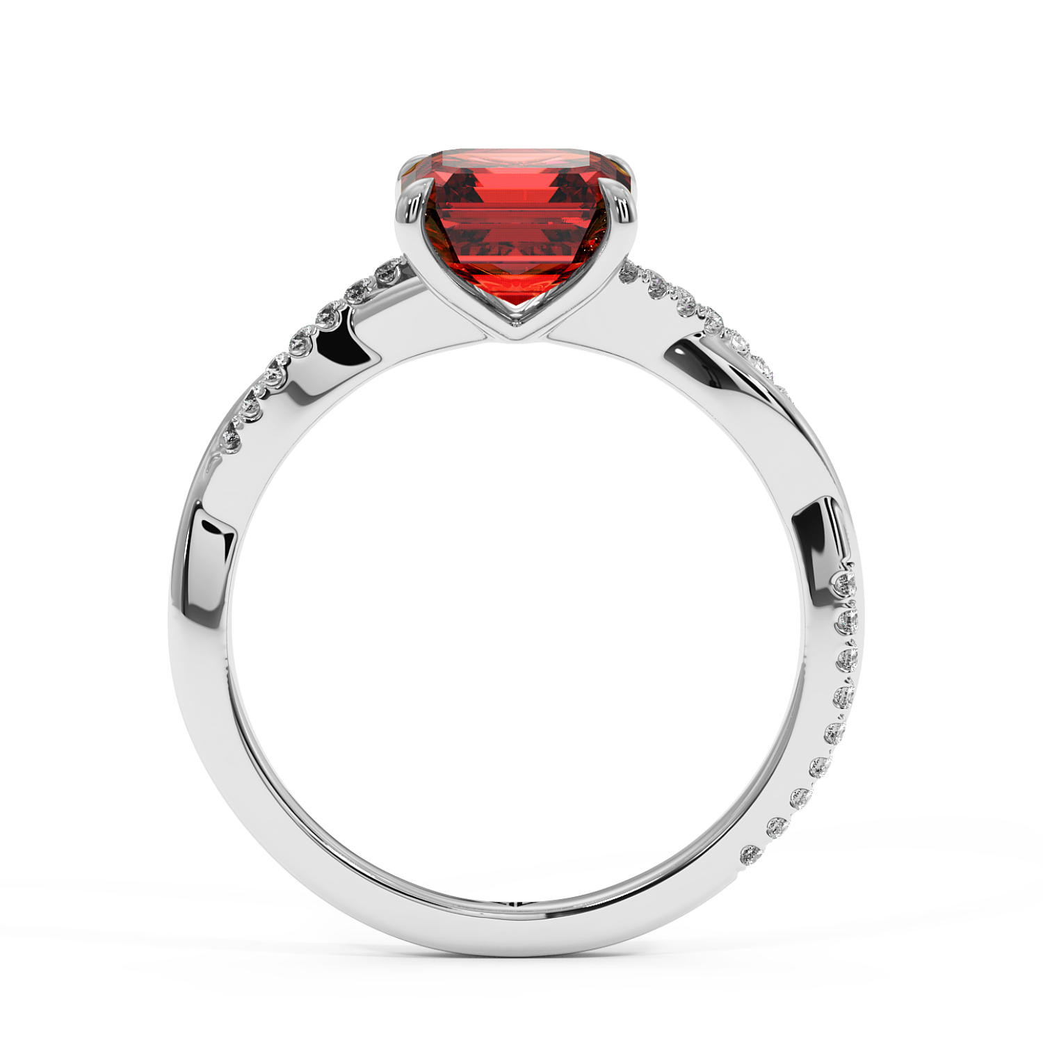 18K White Gold Rochelle Diamond Shoulder Engagement Ring