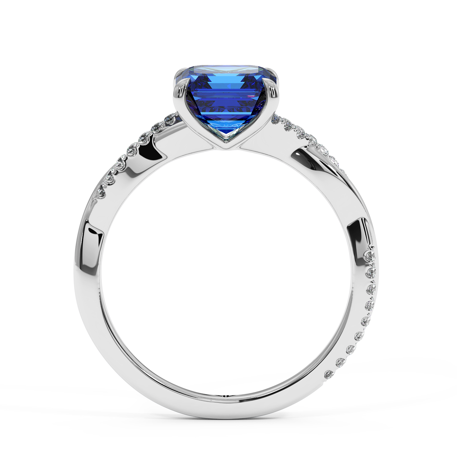 18K White Gold Rochelle Diamond Shoulder Engagement Ring