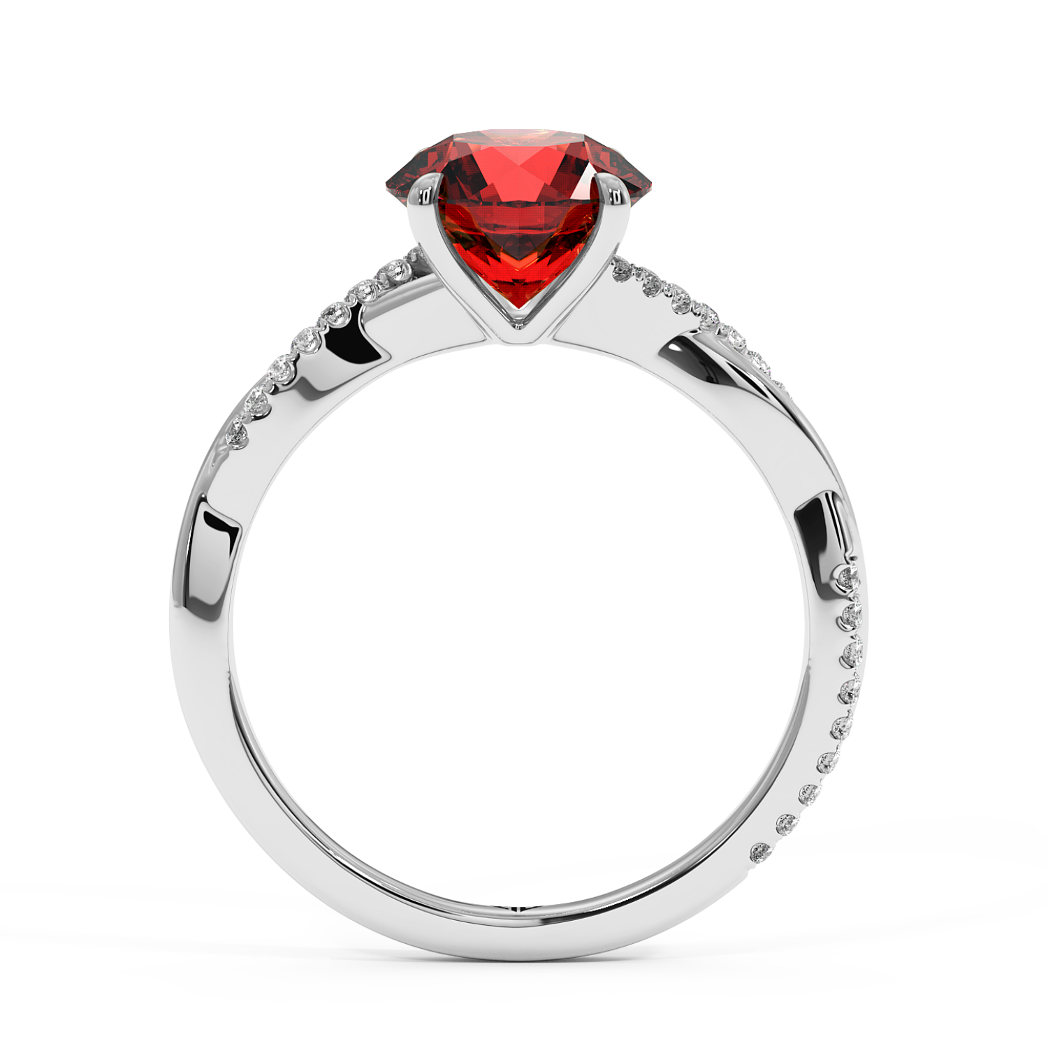 18K White Gold Rochelle Diamond Shoulder Engagement Ring