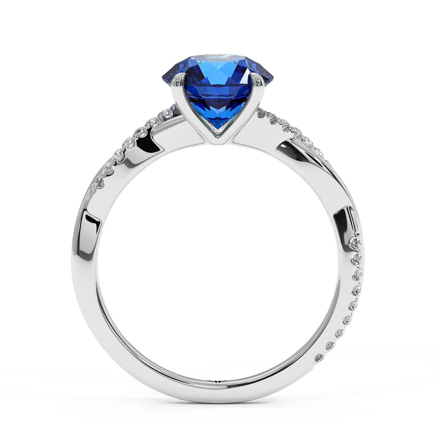 18K White Gold Rochelle Diamond Shoulder Engagement Ring