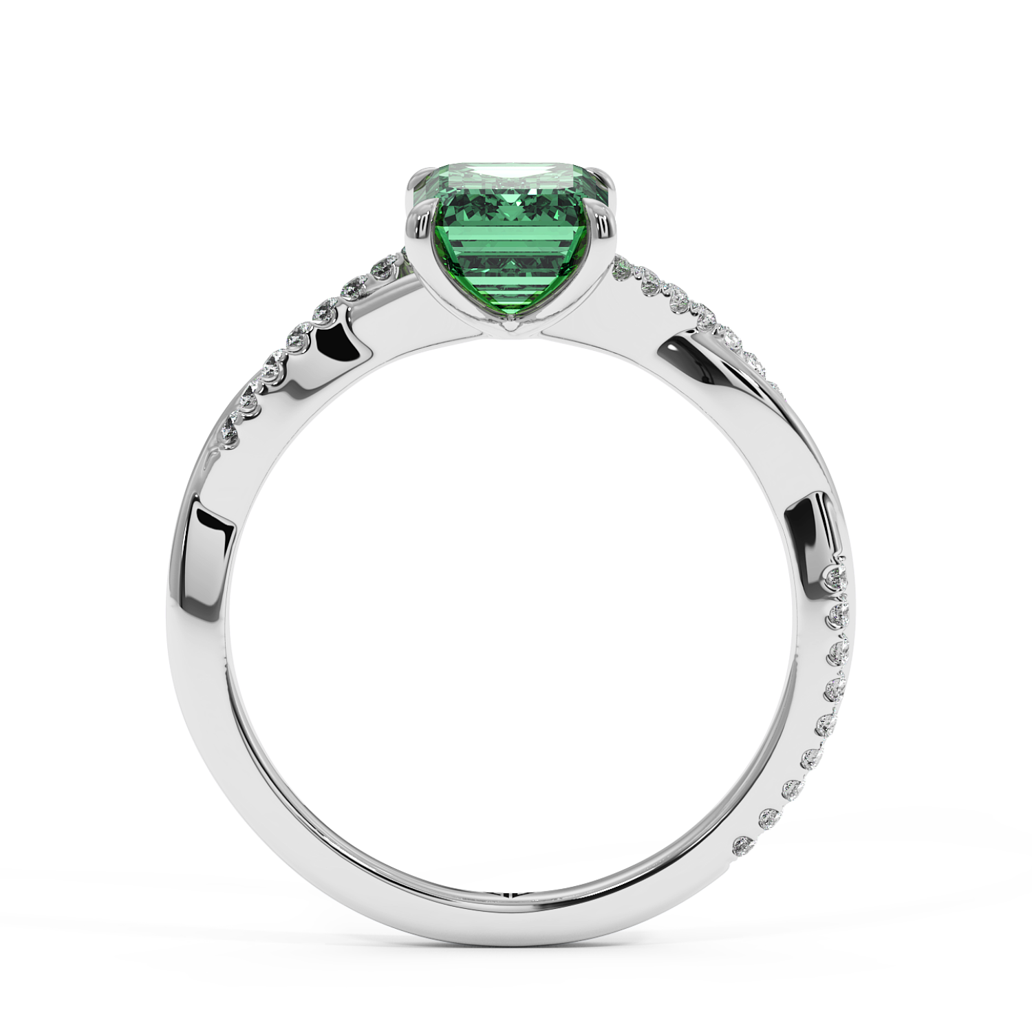 18K White Gold Rochelle Diamond Shoulder Engagement Ring