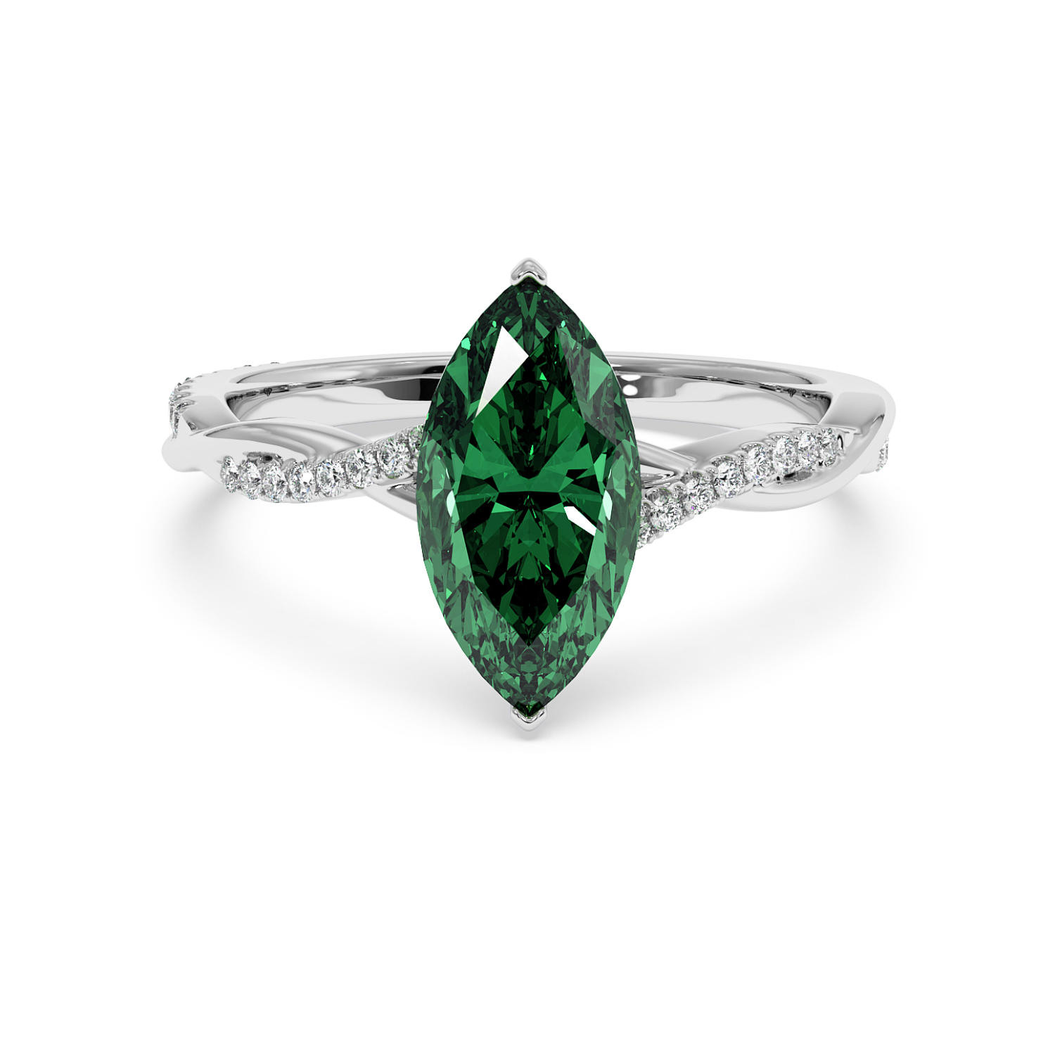 Platinum Rochelle Diamond Shoulder Engagement Ring