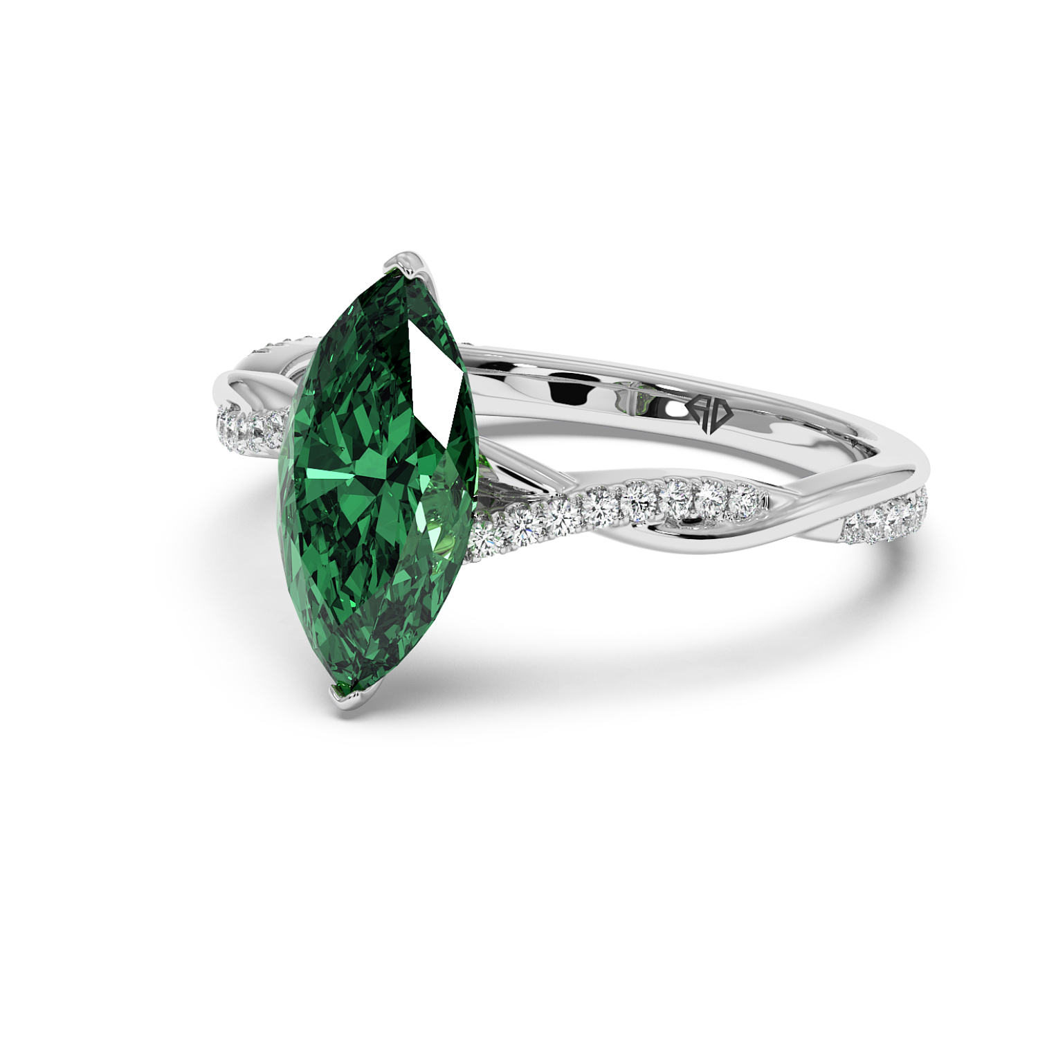 Platinum Rochelle Diamond Shoulder Engagement Ring