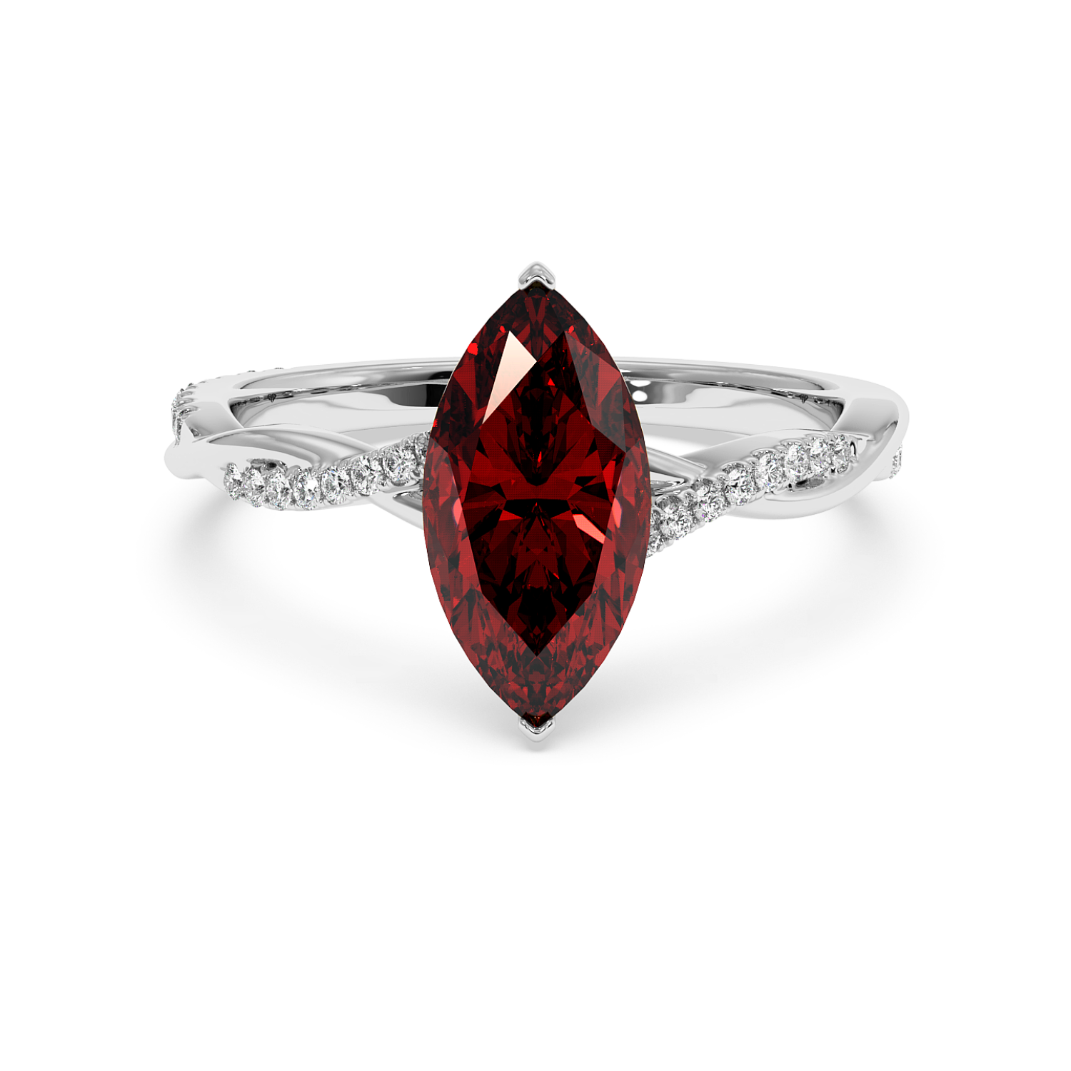 Platinum Rochelle Diamond Shoulder Engagement Ring