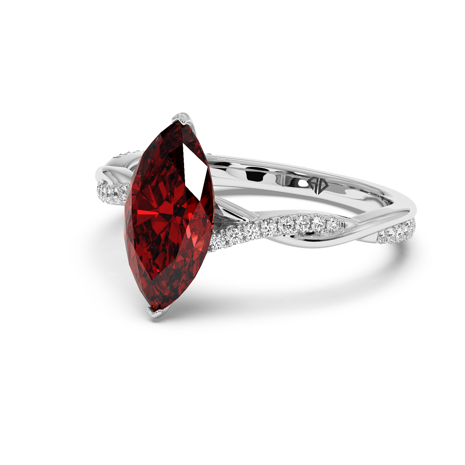 Platinum Rochelle Diamond Shoulder Engagement Ring