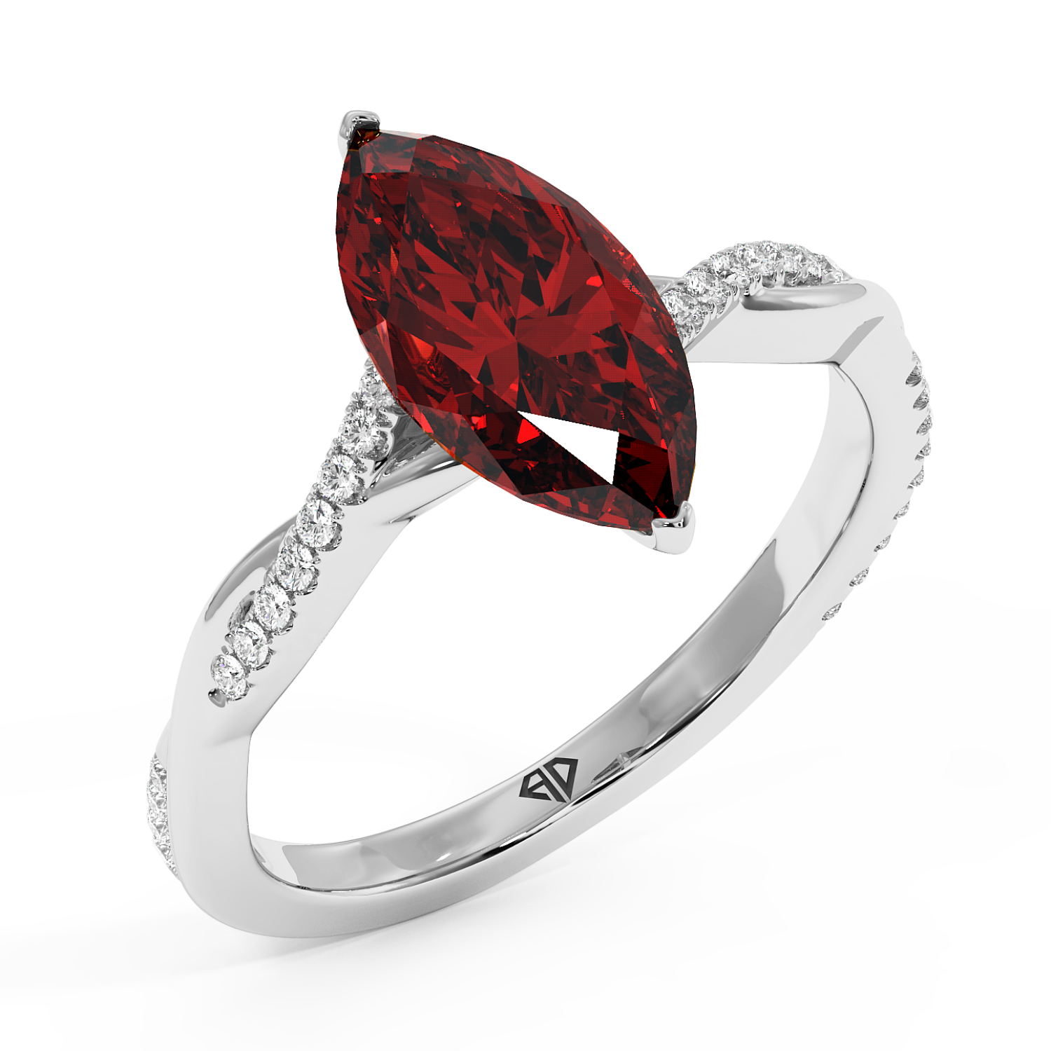 Platinum Rochelle Diamond Shoulder Engagement Ring