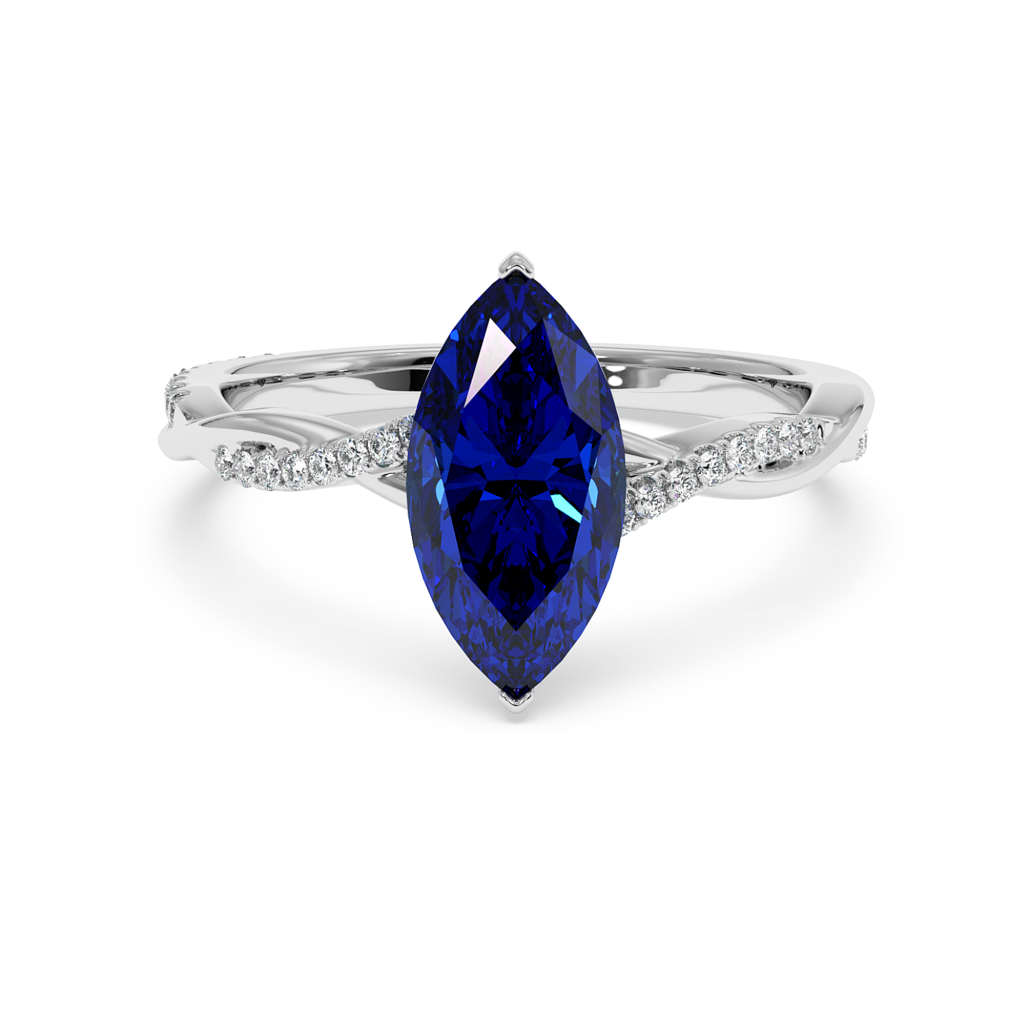 Platinum Rochelle Diamond Shoulder Engagement Ring