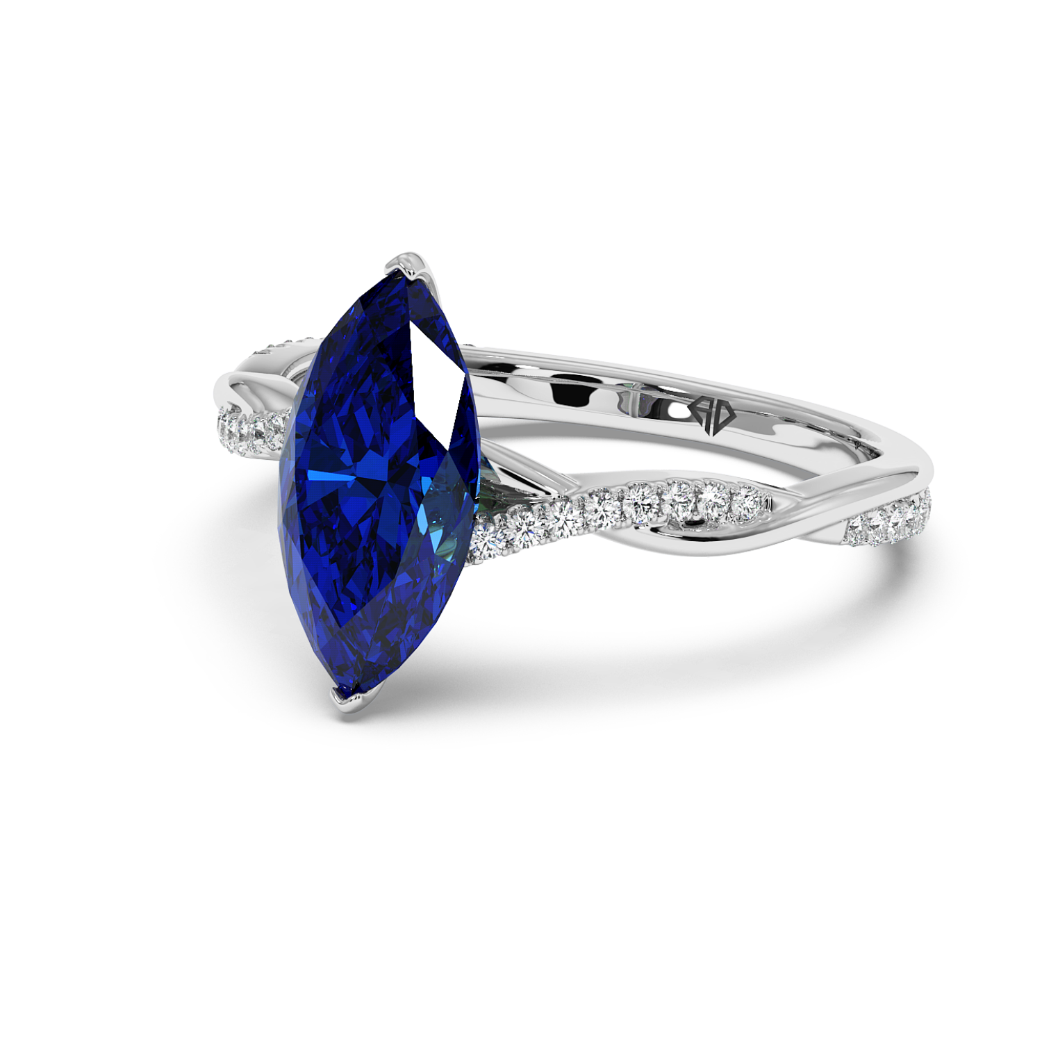 Platinum Rochelle Diamond Shoulder Engagement Ring