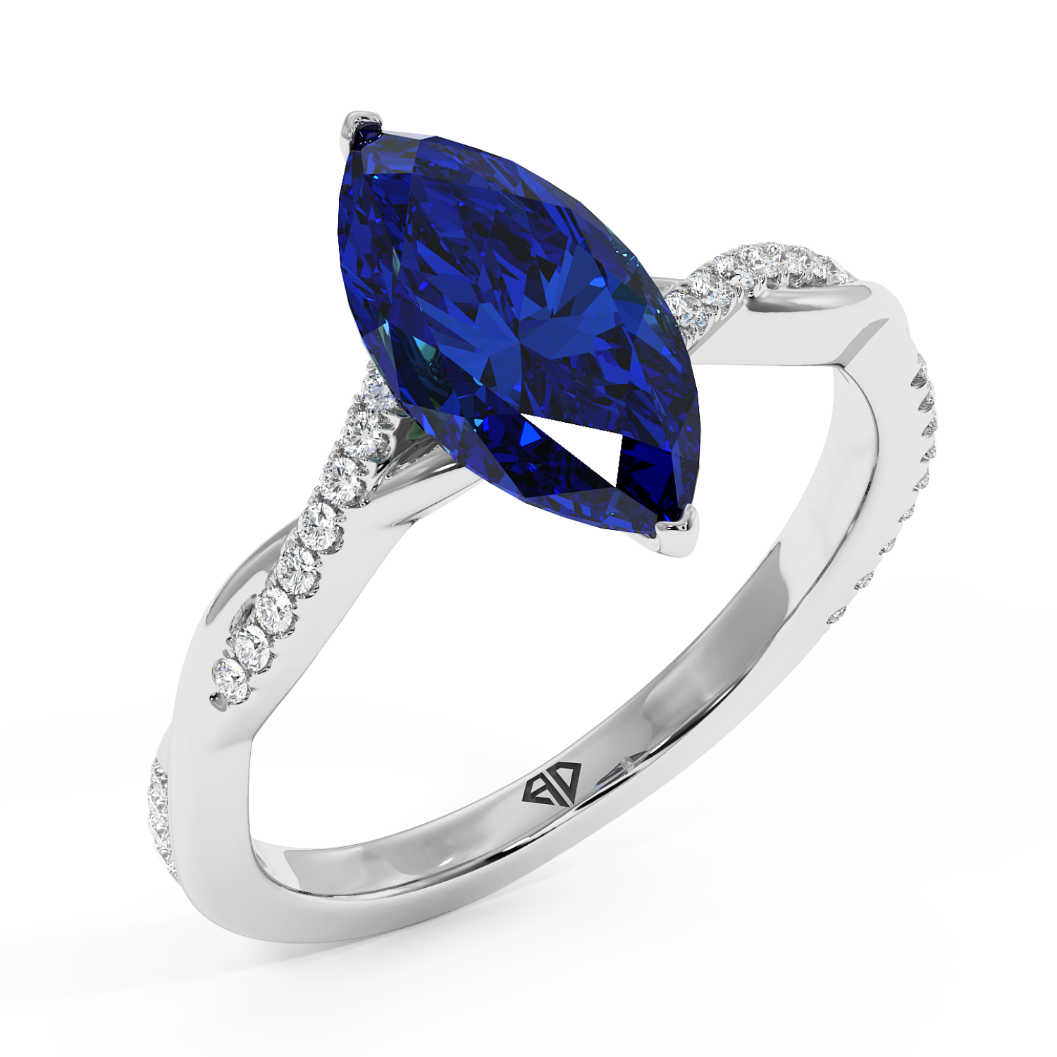 Platinum Rochelle Diamond Shoulder Engagement Ring