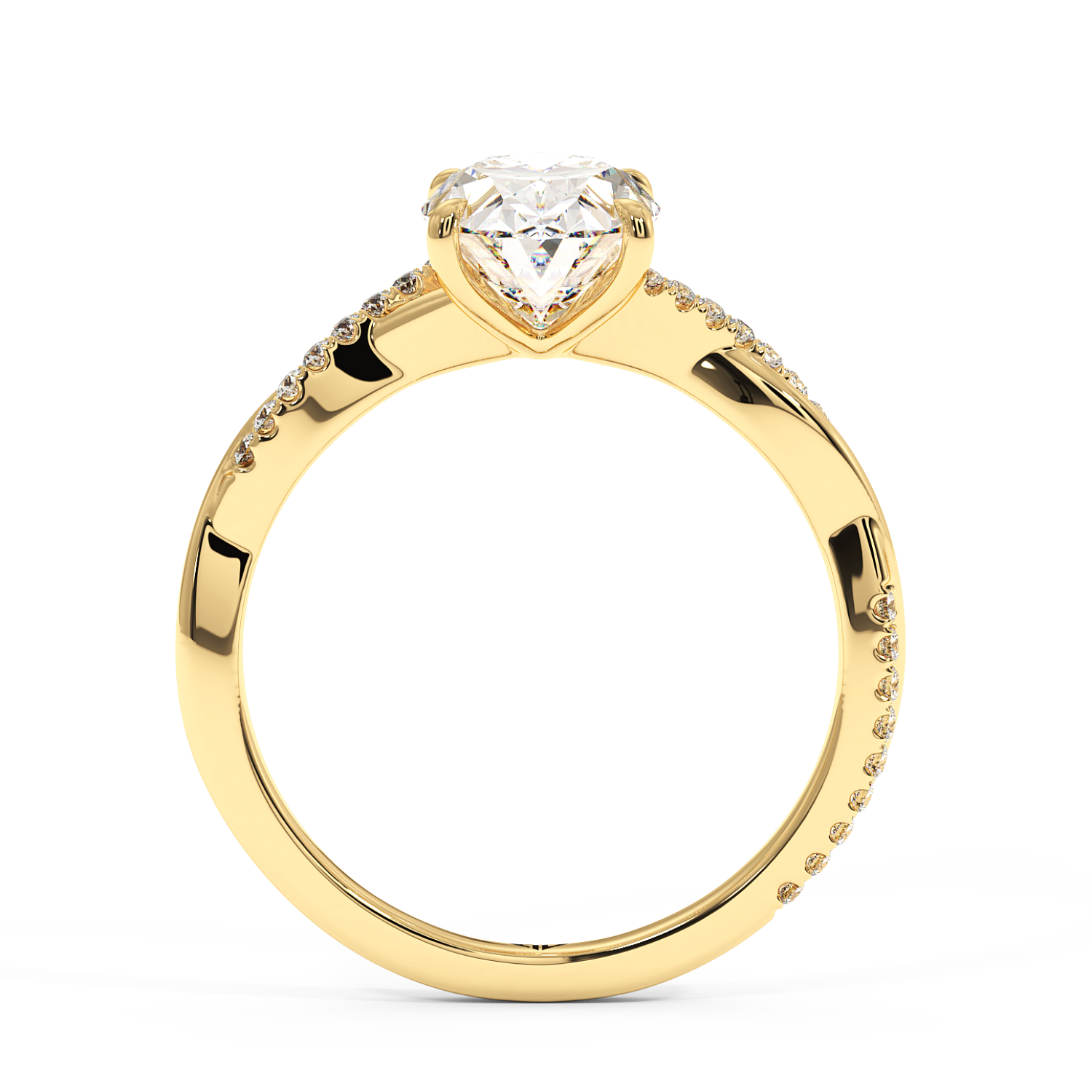18K Yellow Gold Rochelle Diamond Shoulder Engagement Ring