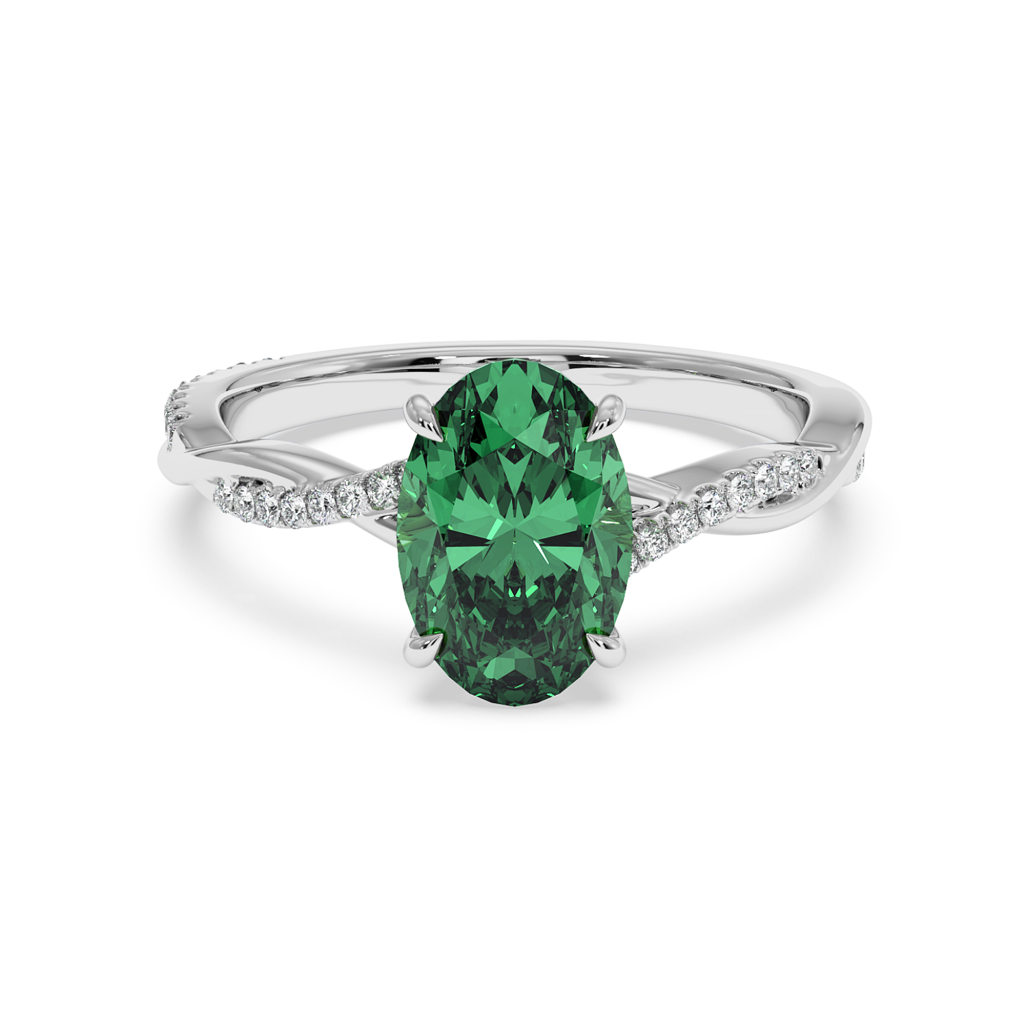 Platinum Rochelle Diamond Shoulder Engagement Ring