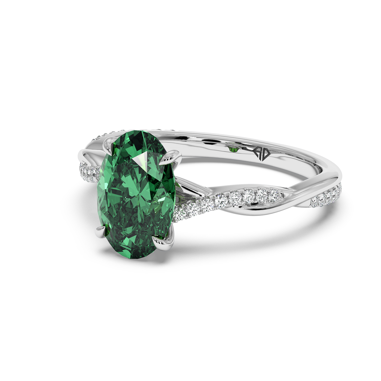 Platinum Rochelle Diamond Shoulder Engagement Ring