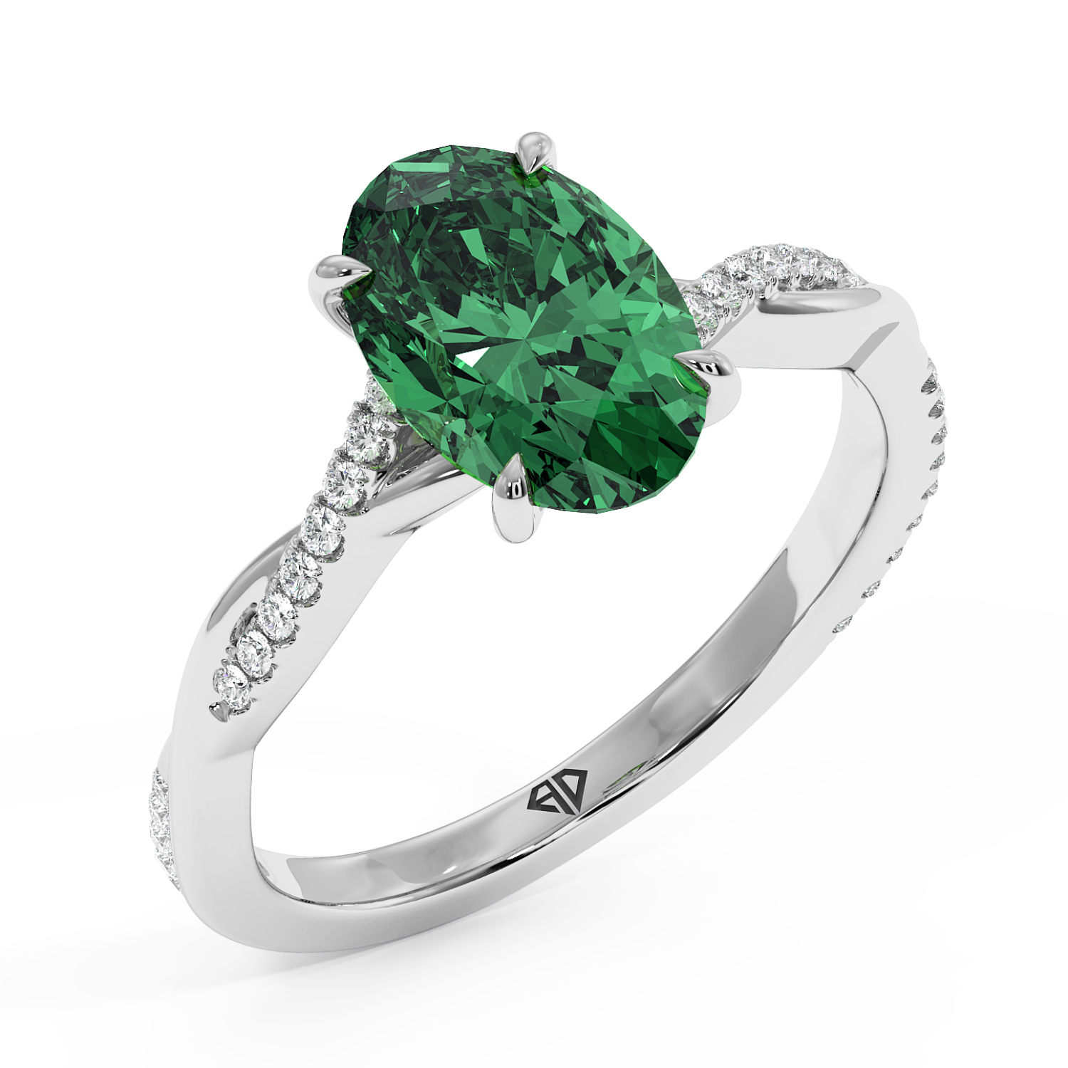 Platinum Rochelle Diamond Shoulder Engagement Ring