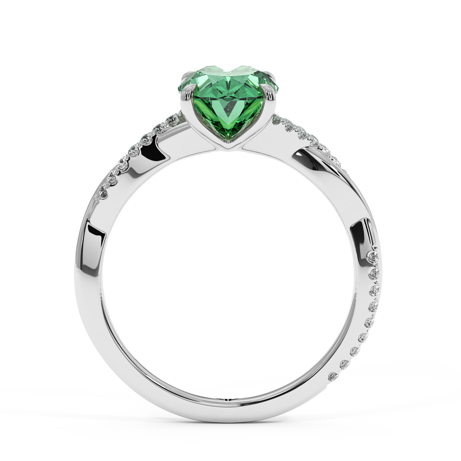 Platinum Rochelle Diamond Shoulder Engagement Ring