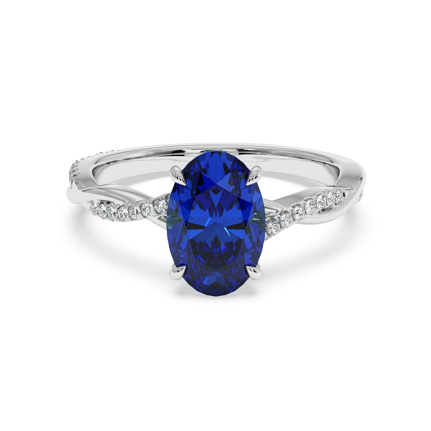 18K White Gold Rochelle Diamond Shoulder Engagement Ring