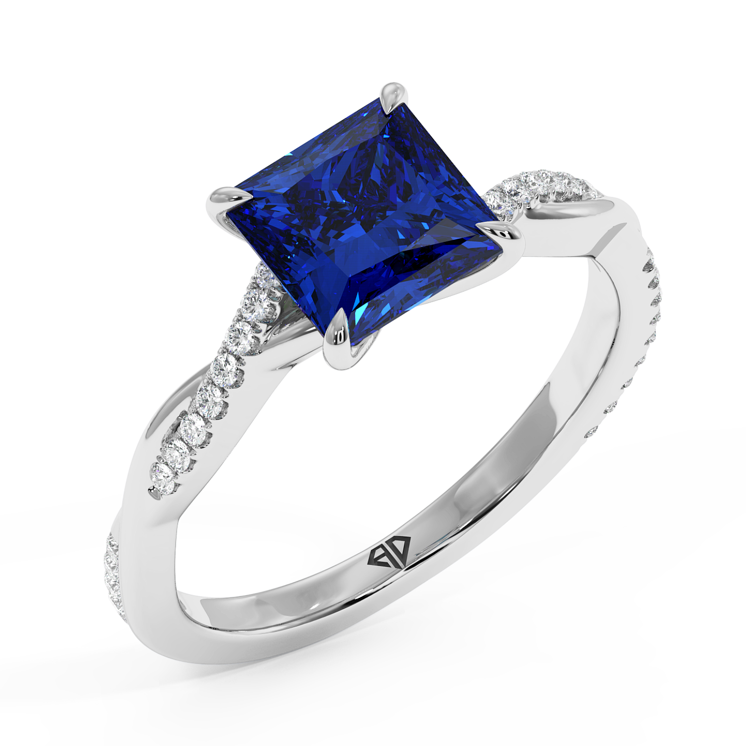 Platinum Rochelle Diamond Shoulder Engagement Ring