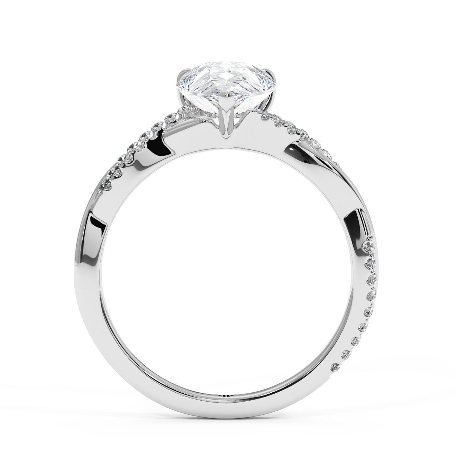 18K White Gold Rochelle Diamond Shoulder Engagement Ring