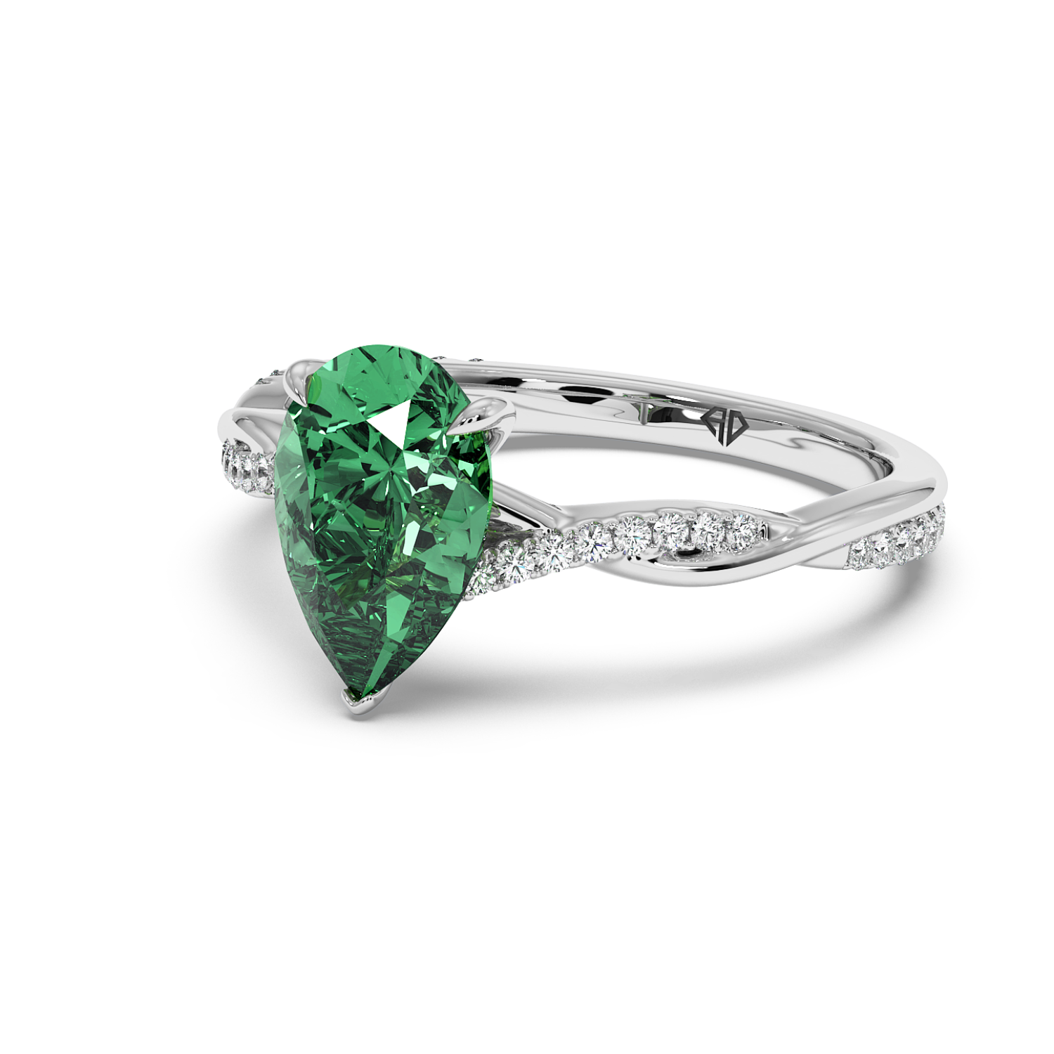 Platinum Rochelle Diamond Shoulder Engagement Ring