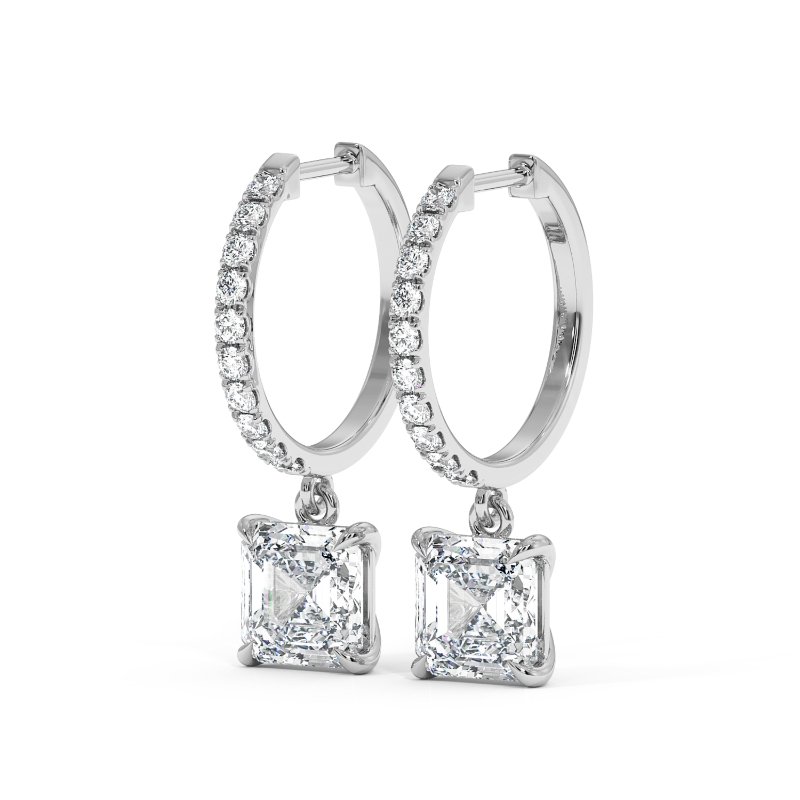 18K White Gold Jasmine Earrings