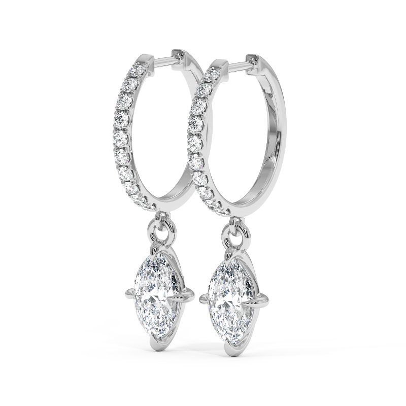 9K White Gold Jasmine Earrings