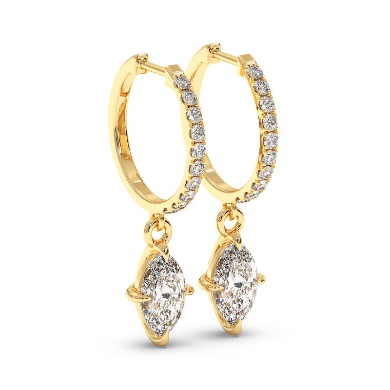 9K Yellow Gold Jasmine Earrings