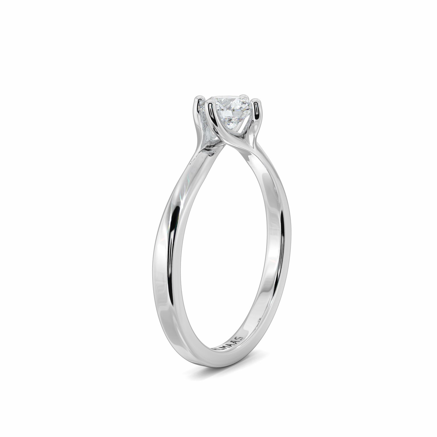 Platinum North Star Round Cut Solitaire Engagement Ring