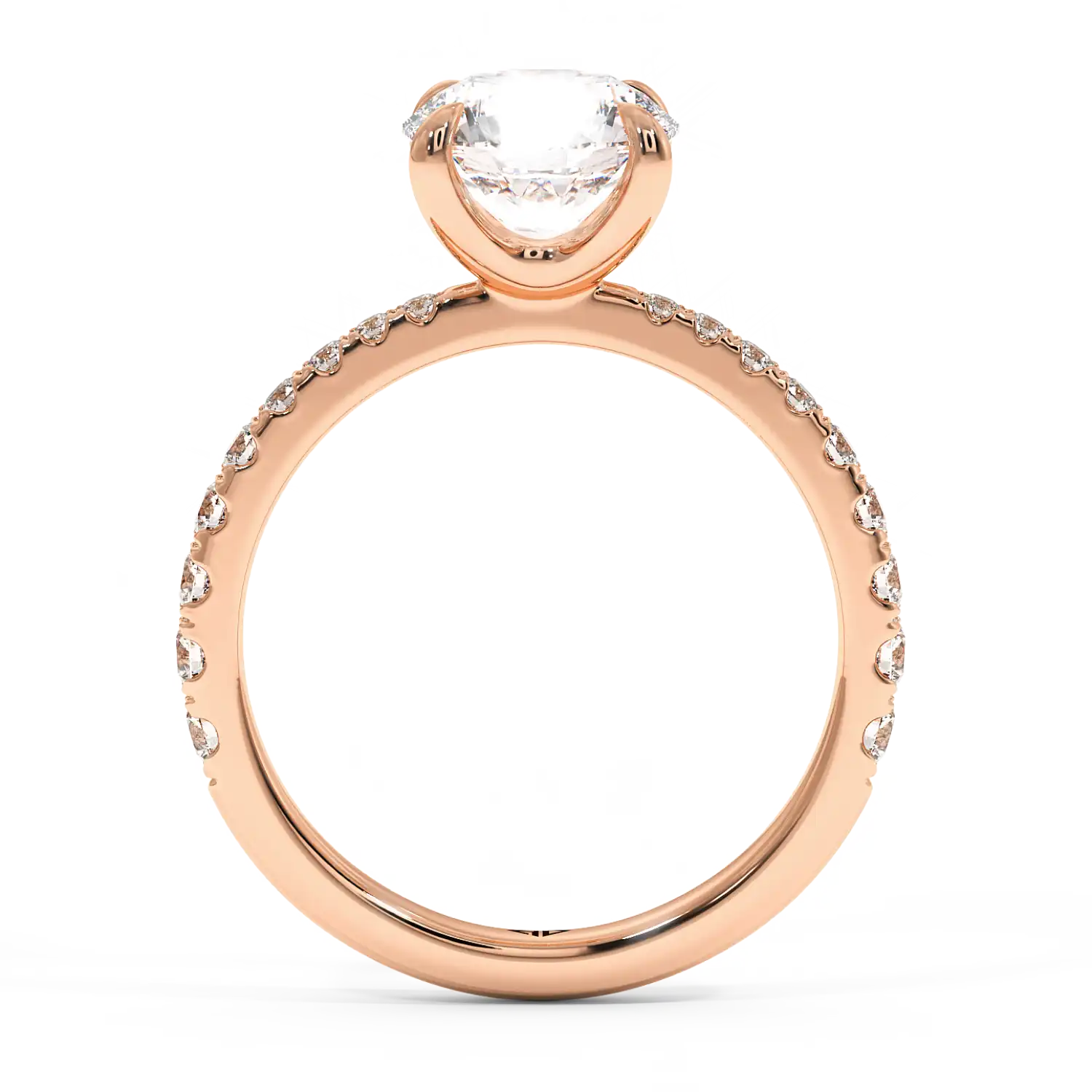 18K Rose Gold Ena Diamond Shoulder Engagement Ring