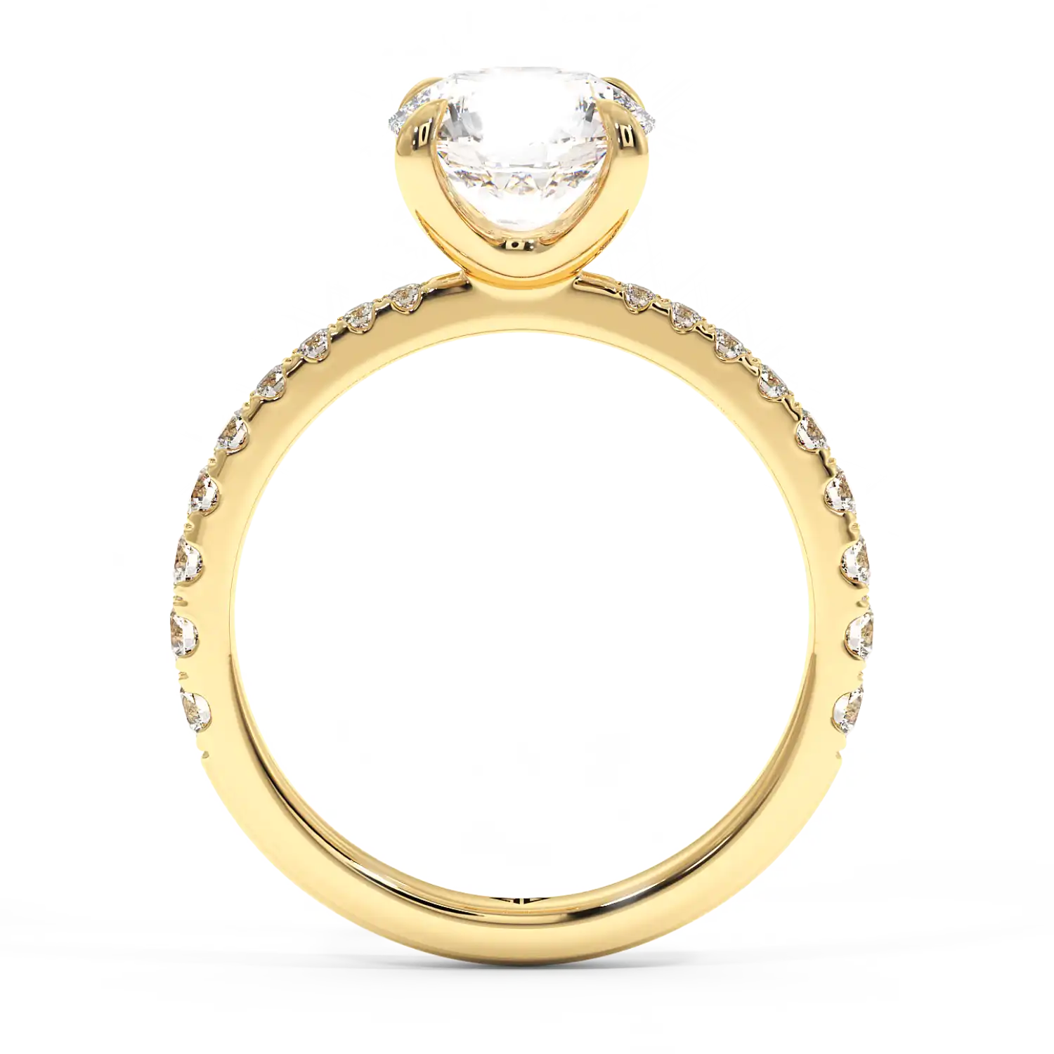 18K Yellow Gold Ena Diamond Shoulder Engagement Ring