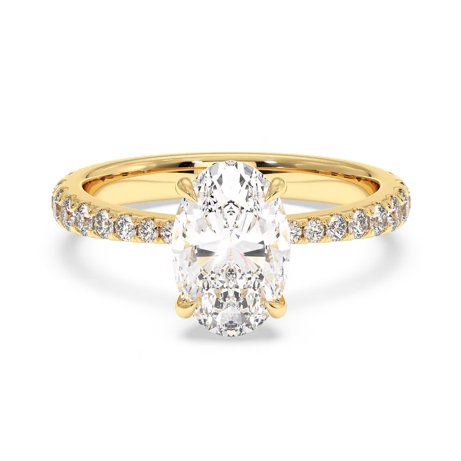 18K Yellow Gold Ena Diamond Shoulder Engagement Ring
