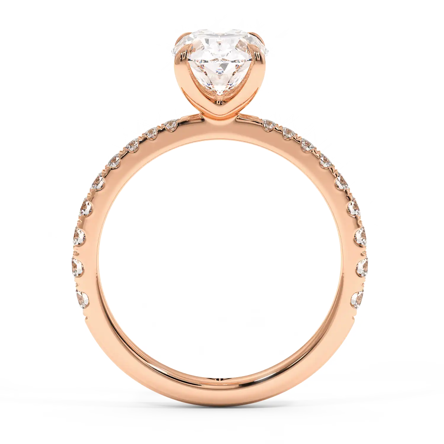 18K Rose Gold Ena Diamond Shoulder Engagement Ring