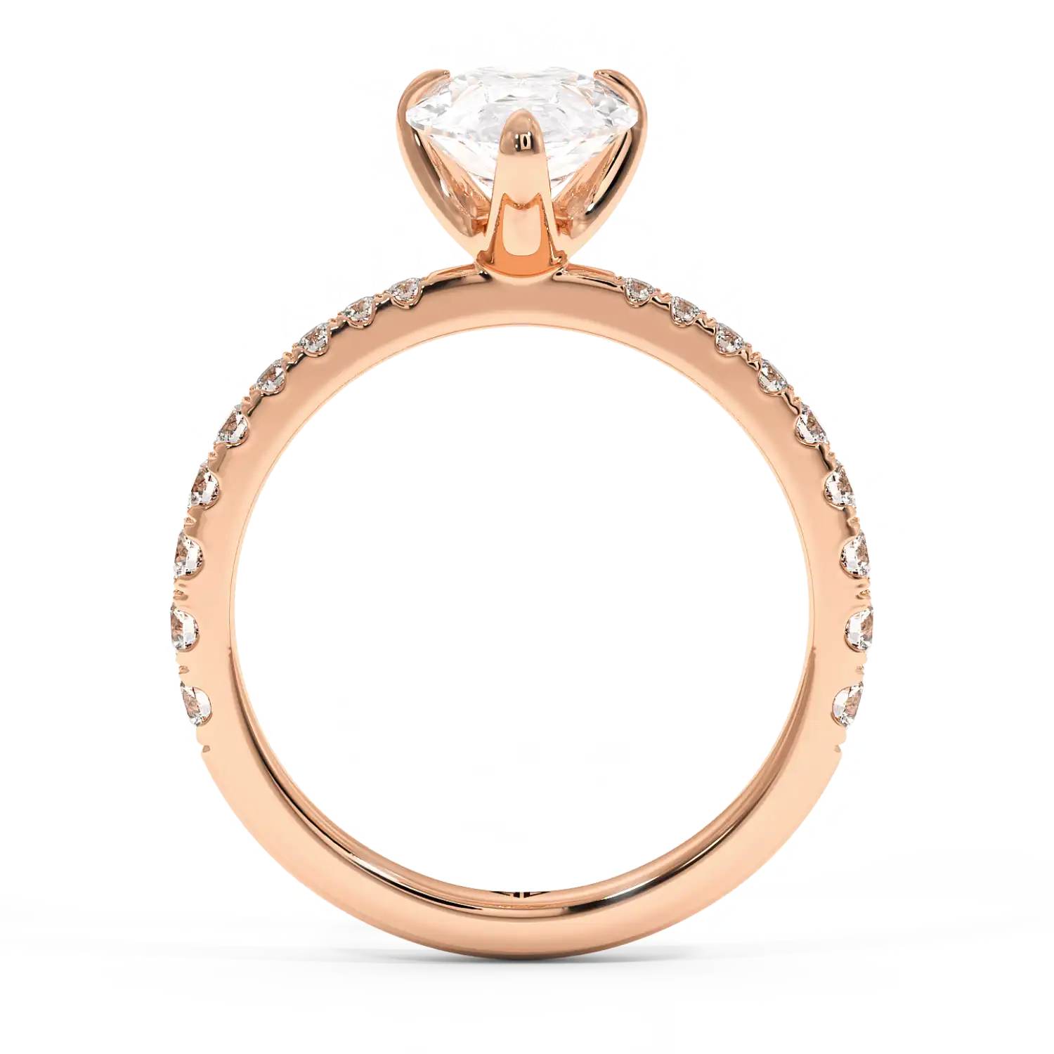 18K Rose Gold Ena Diamond Shoulder Engagement Ring