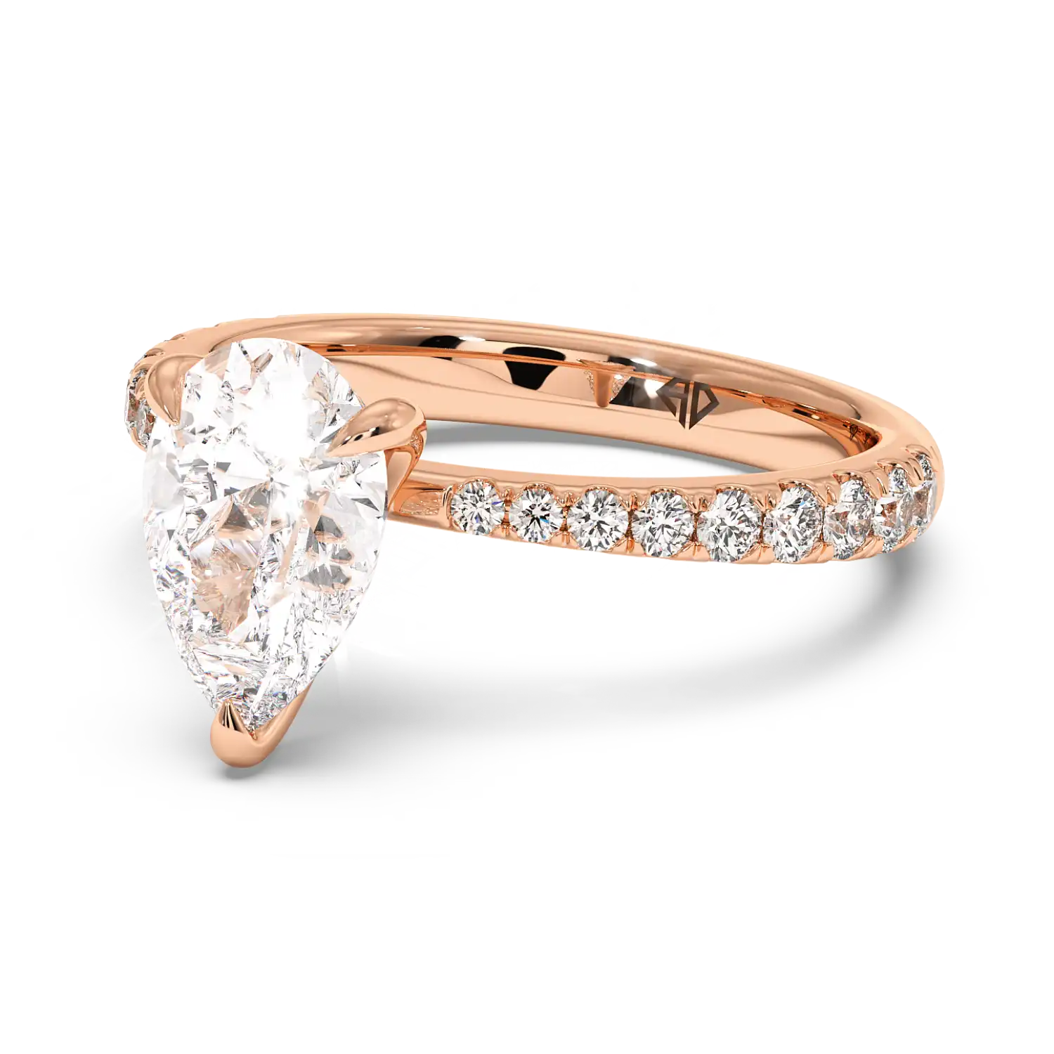 18K Rose Gold Ena Diamond Shoulder Engagement Ring