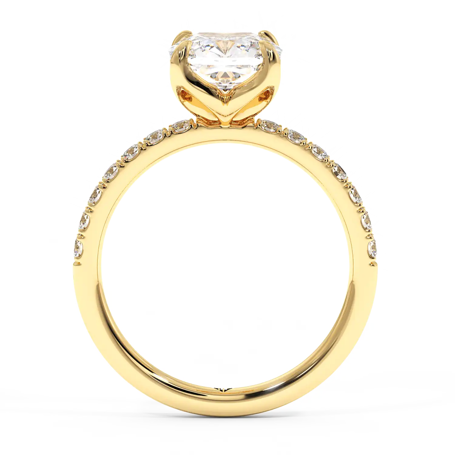 18K Yellow Gold Stella Diamond Shoulder Engagement Ring