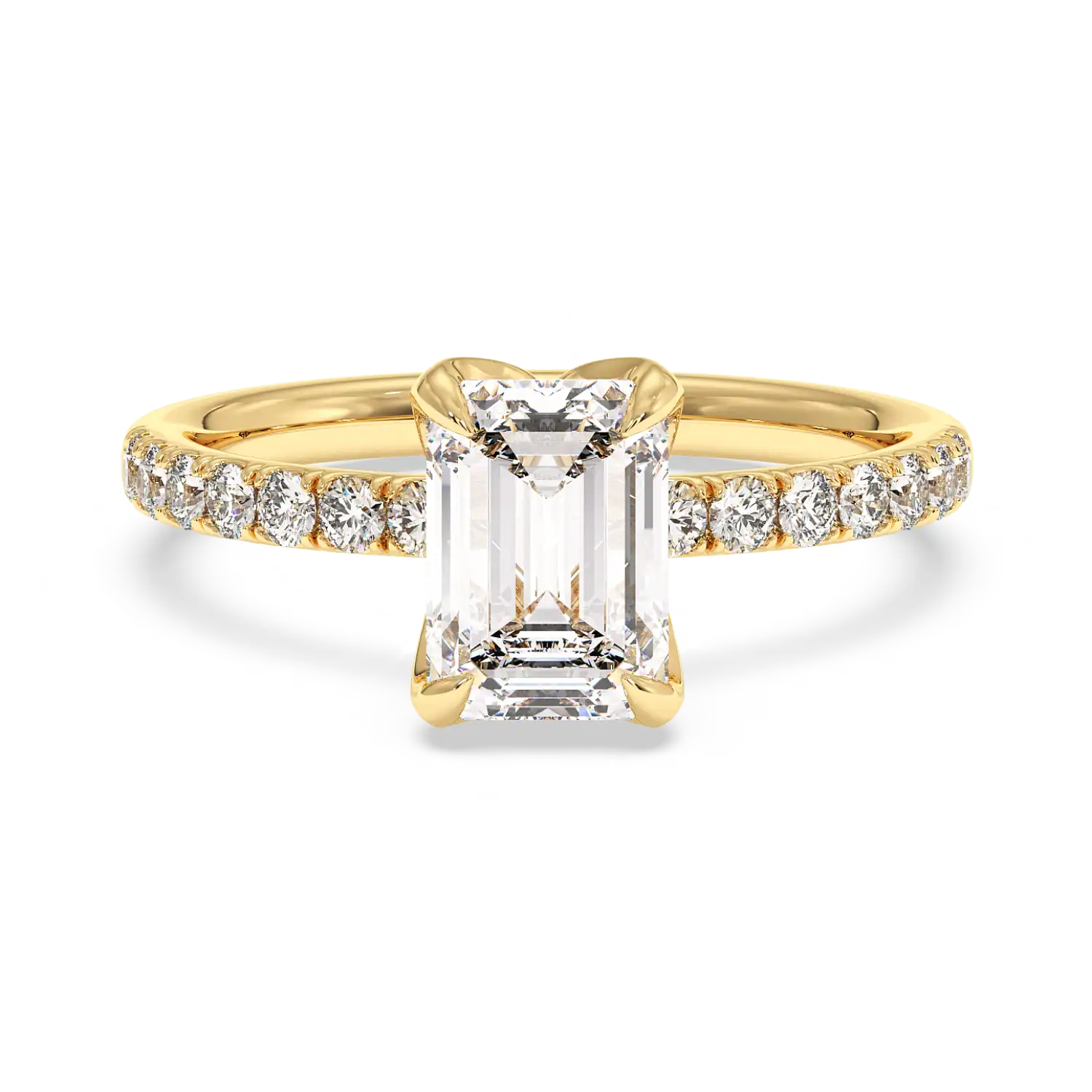 18K Yellow Gold Stella Diamond Shoulder Engagement Ring