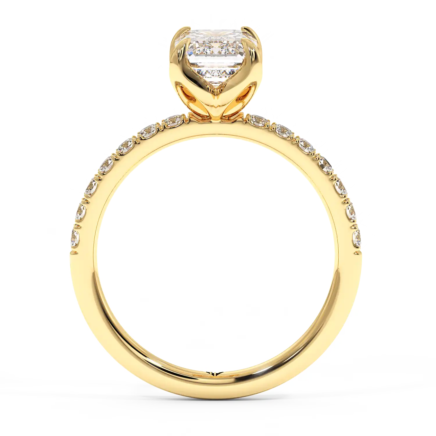 18K Yellow Gold Stella Diamond Shoulder Engagement Ring