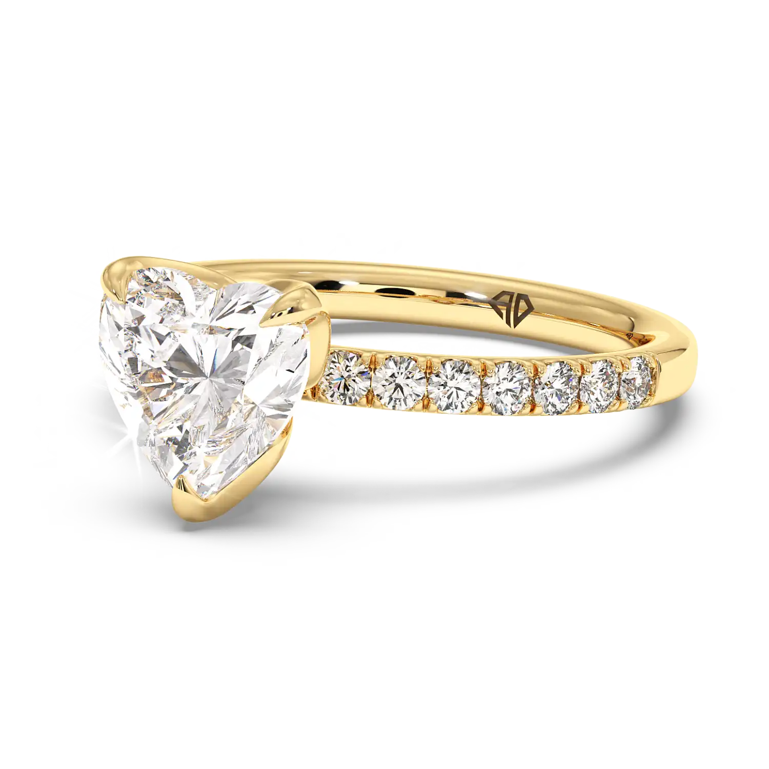 18K Yellow Gold Stella Diamond Shoulder Engagement Ring