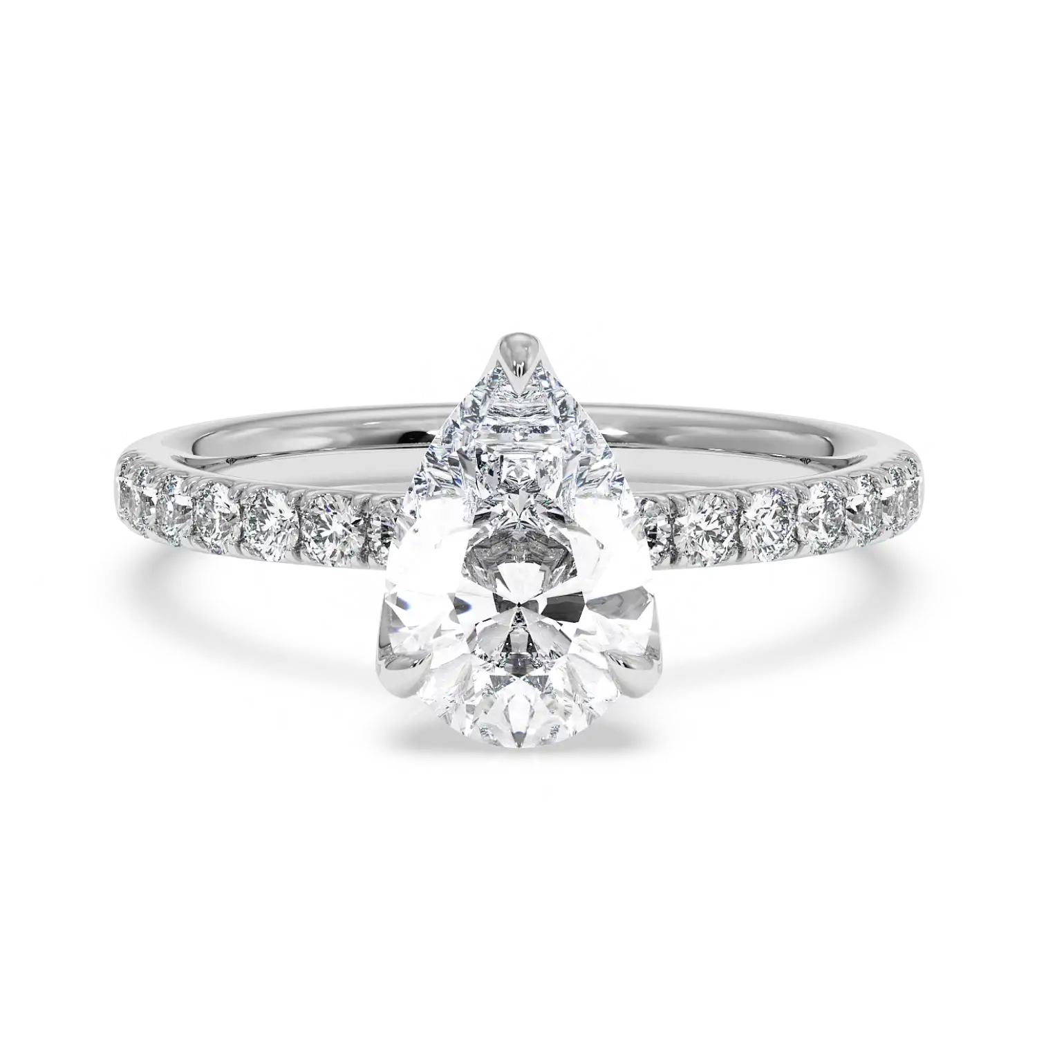 18K White Gold Stella Diamond Shoulder Engagement Ring