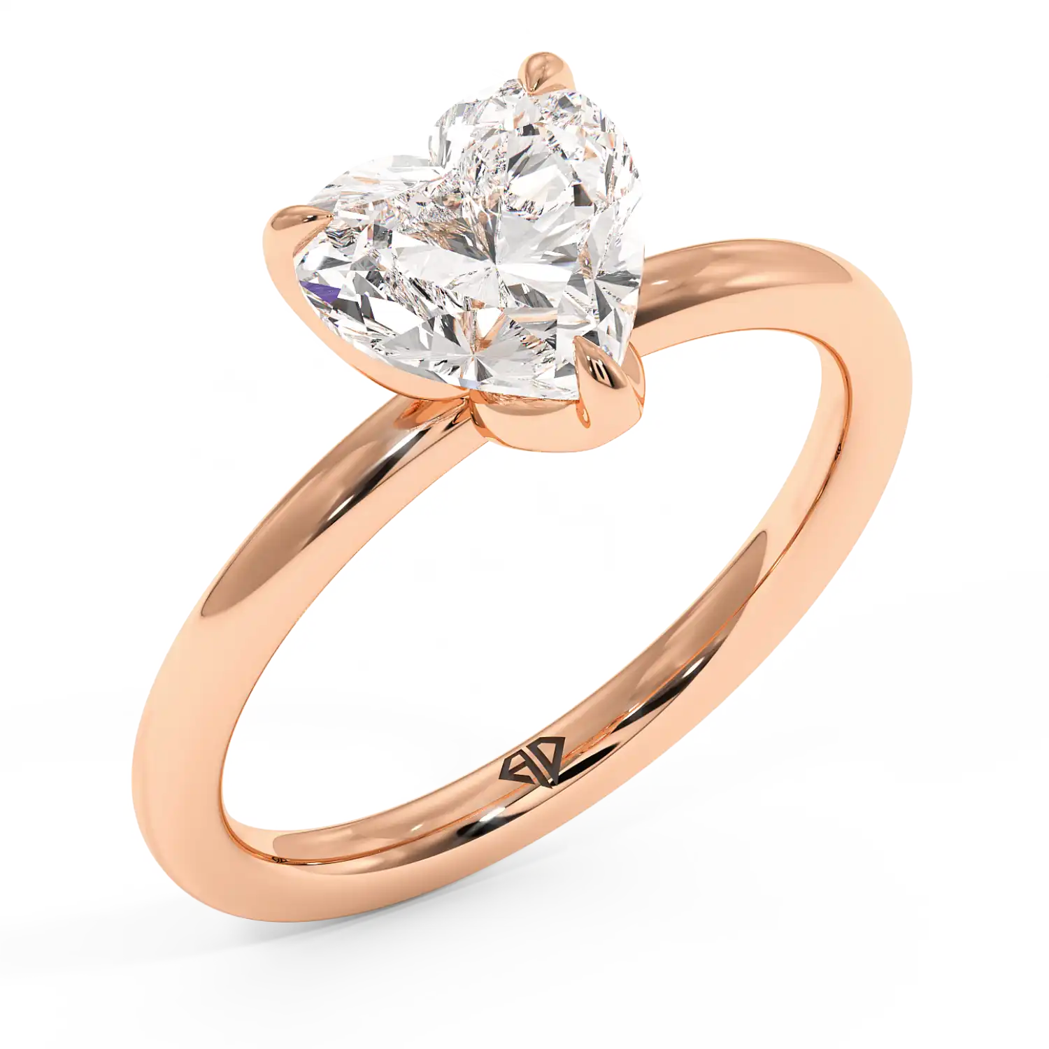 18K Rose Gold Uma Solitaire Engagement Ring