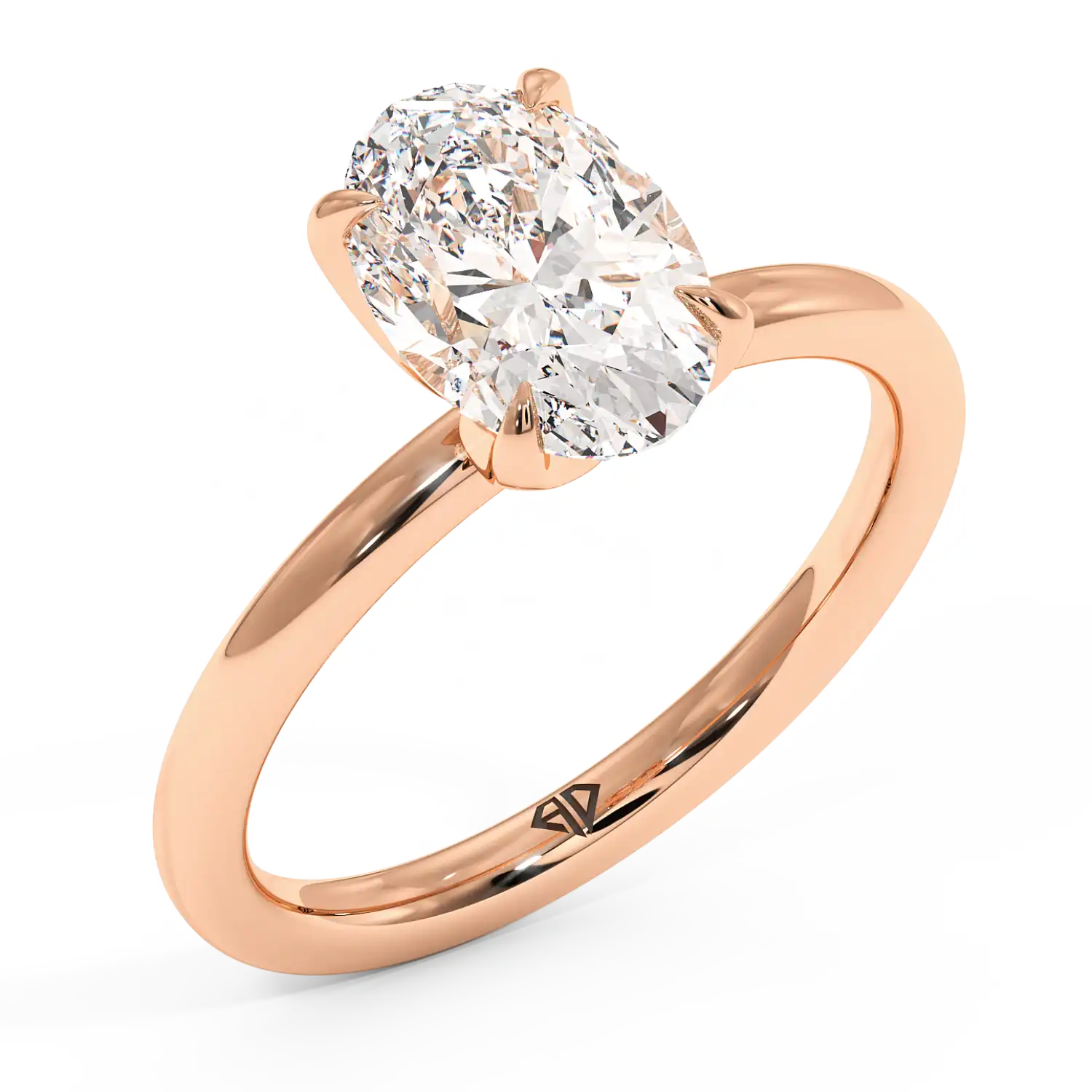 18K Rose Gold Uma Solitaire Engagement Ring