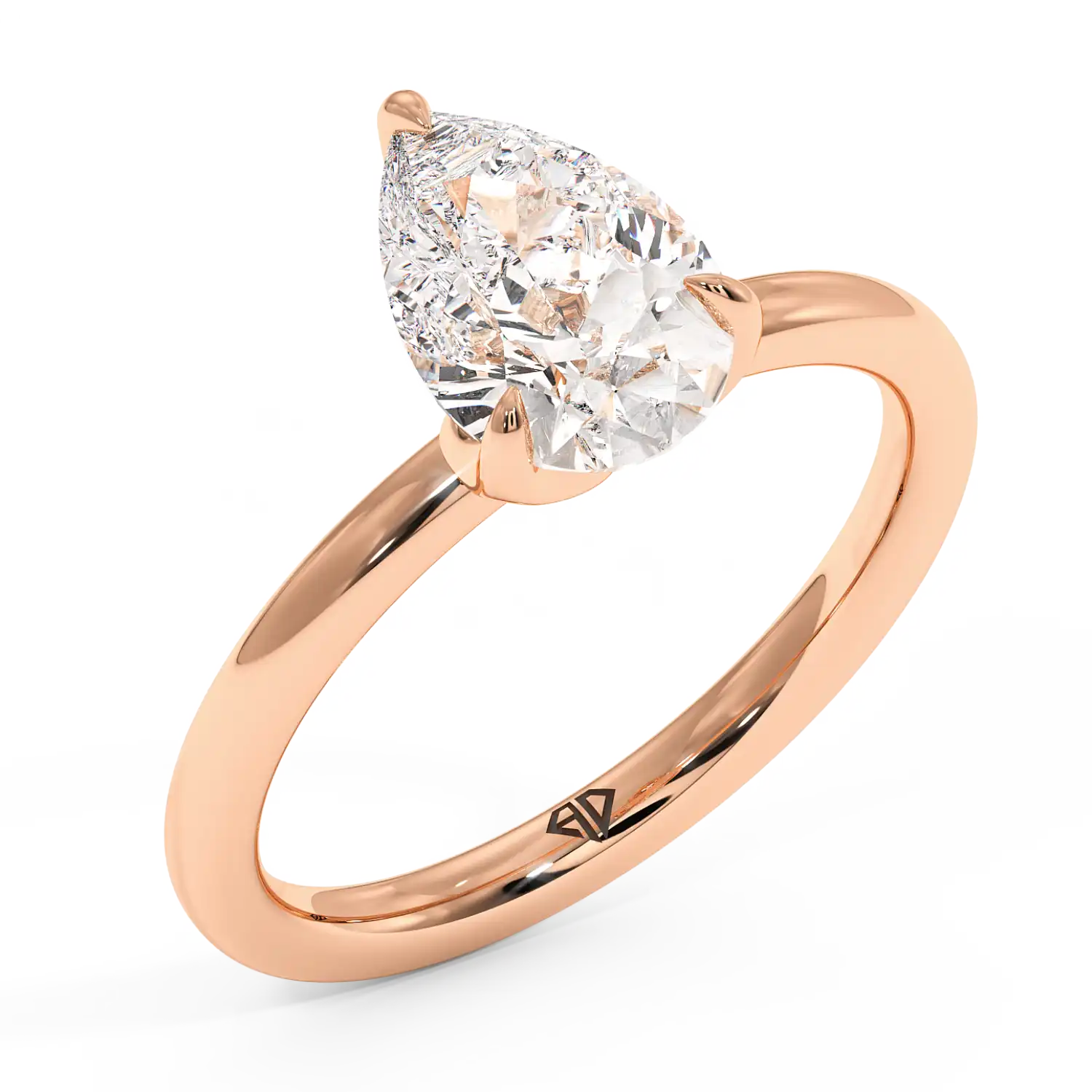 18K Rose Gold Uma Solitaire Engagement Ring