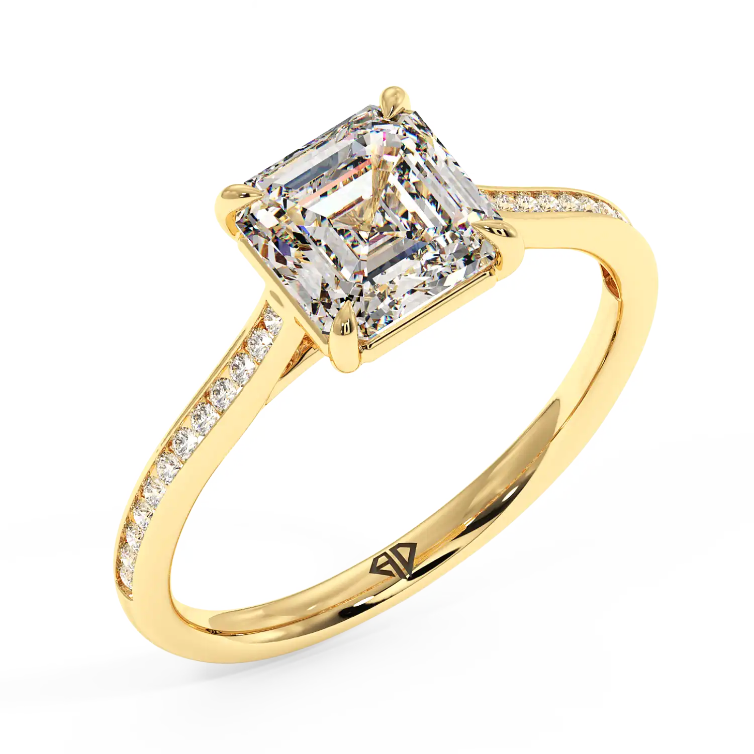 18K Yellow Gold Poppy Channel Engagement Ring
