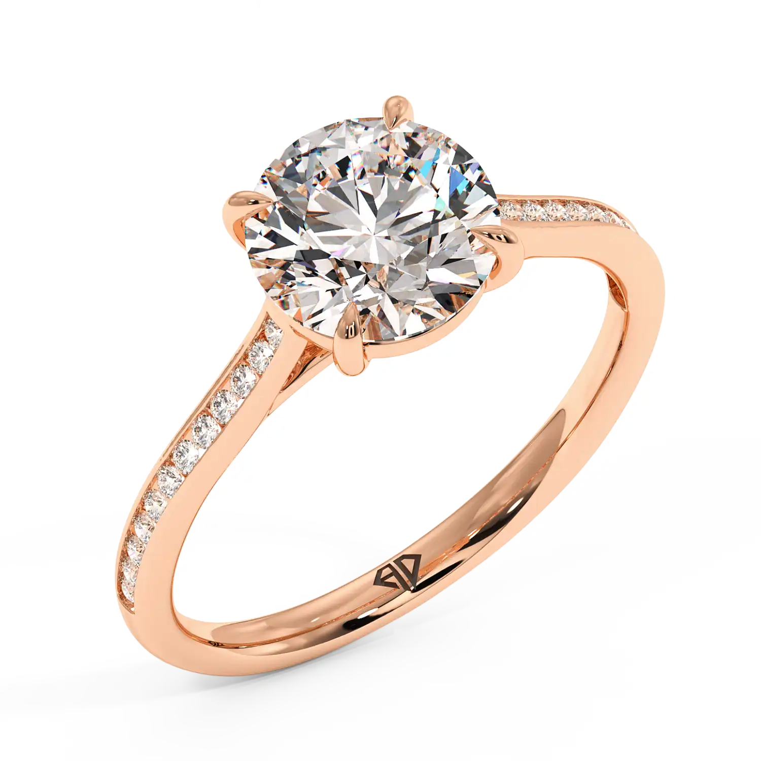 18K Rose Gold Poppy Channel Engagement Ring