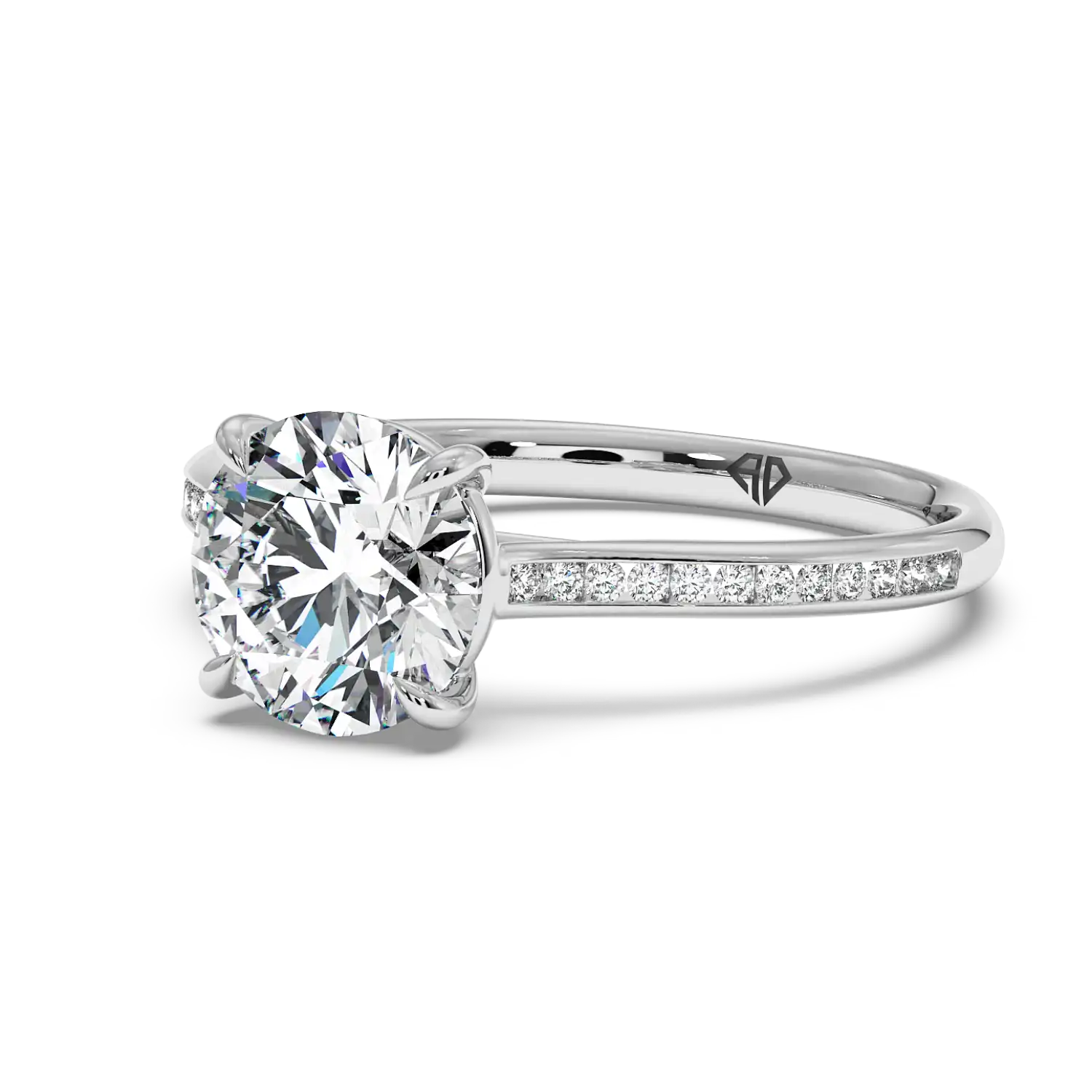 18K White Gold Poppy Channel Engagement Ring