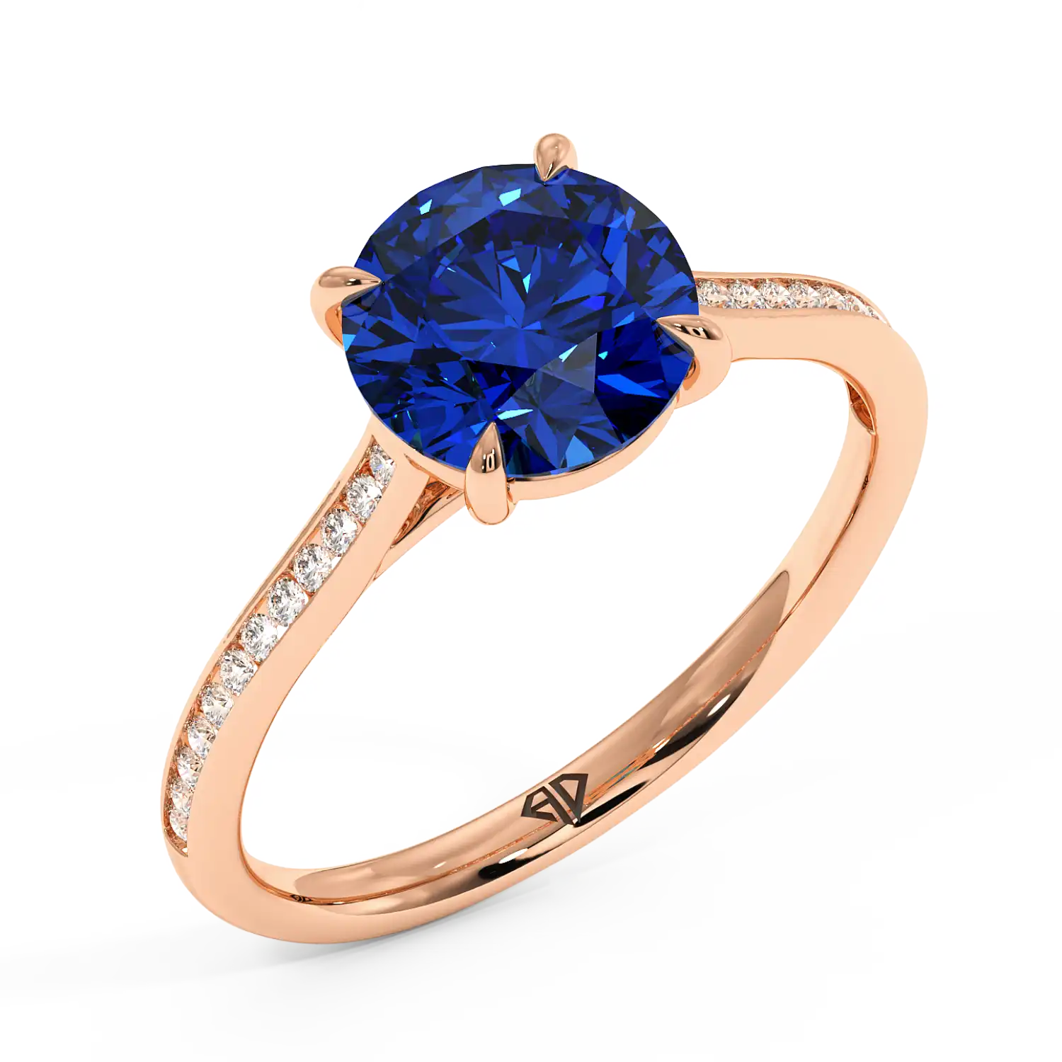 18K Rose Gold Poppy Channel Engagement Ring