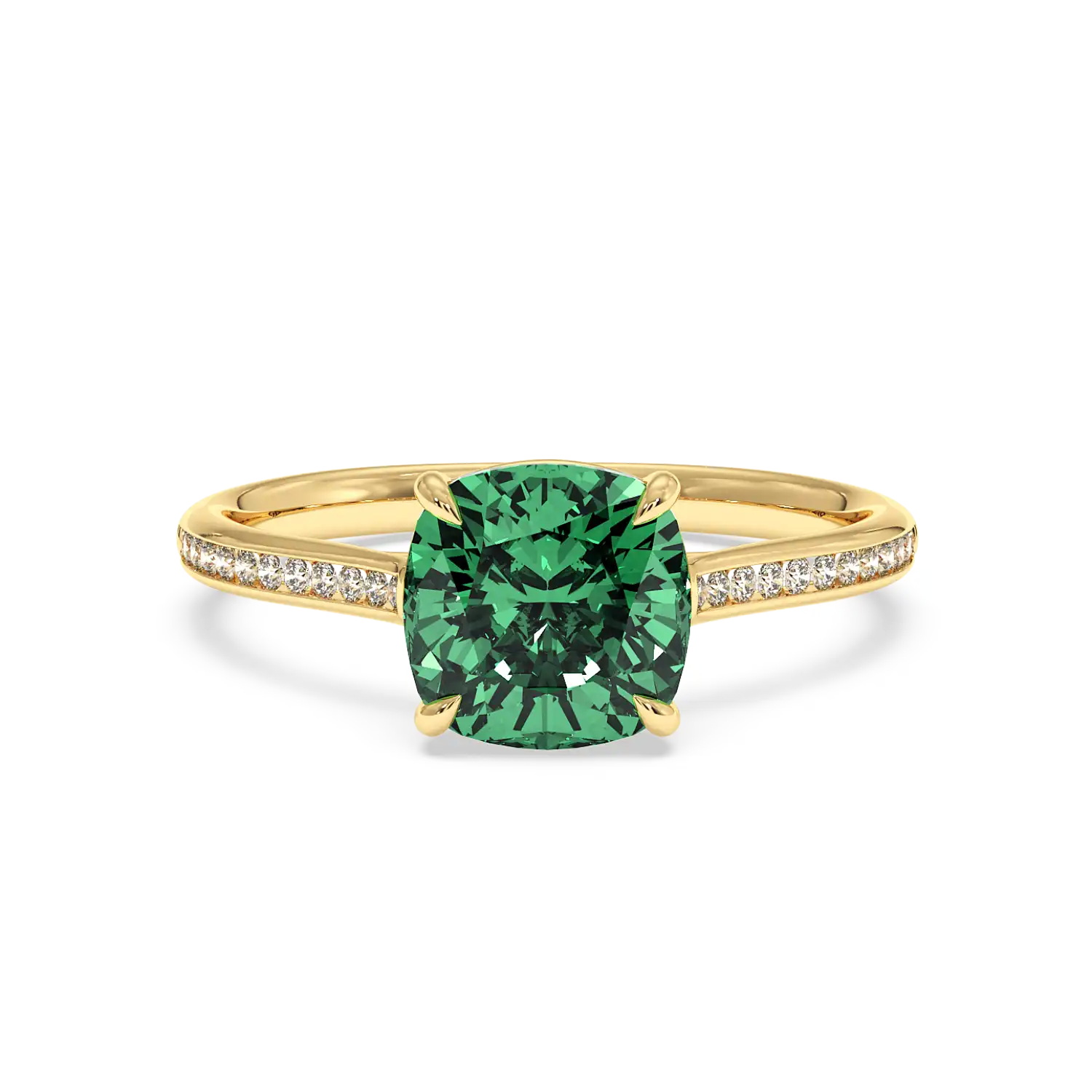 18K Yellow Gold Poppy Channel Engagement Ring